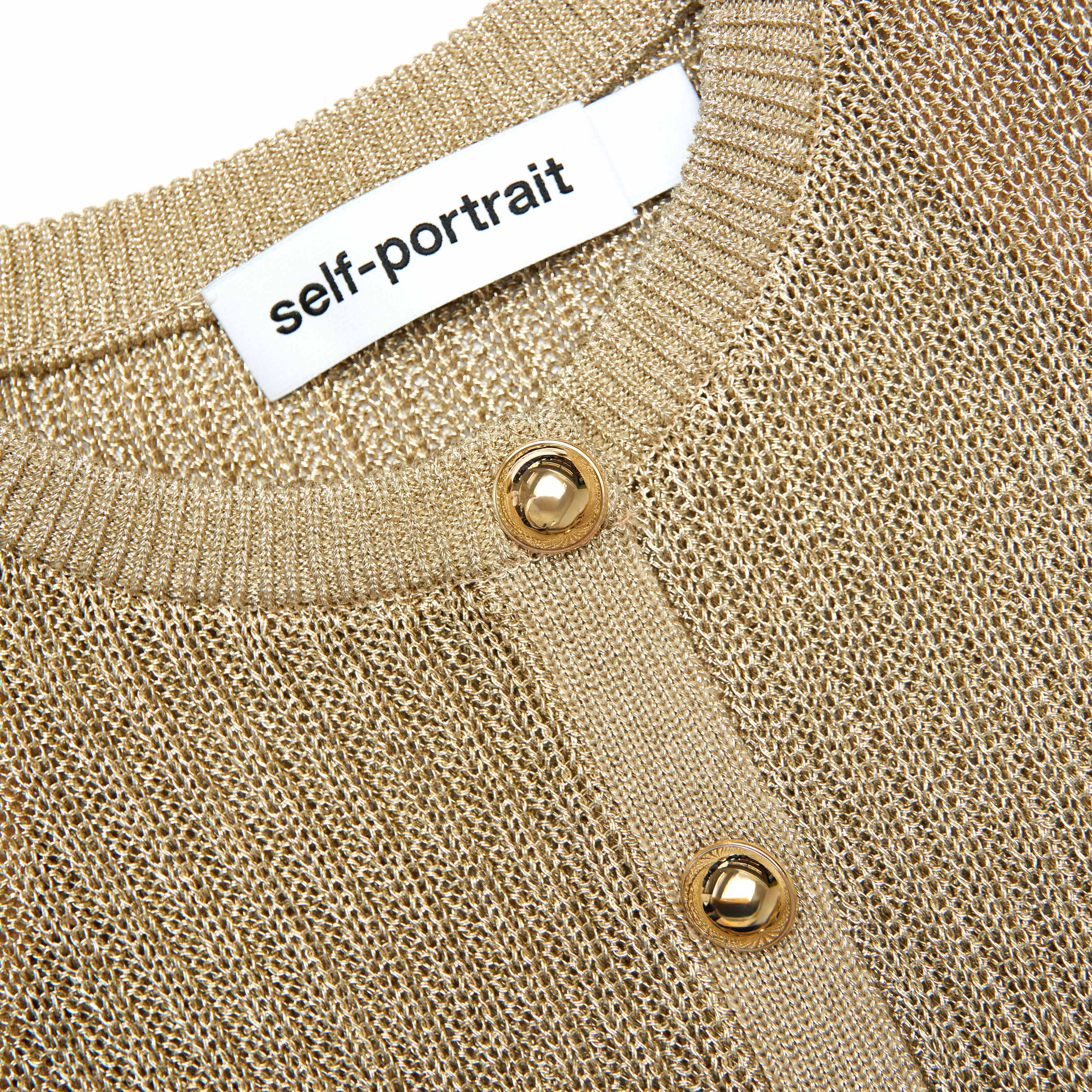 Gold Lurex Knit Mini Dress sold by Self-Portrait product image thumbnail 5