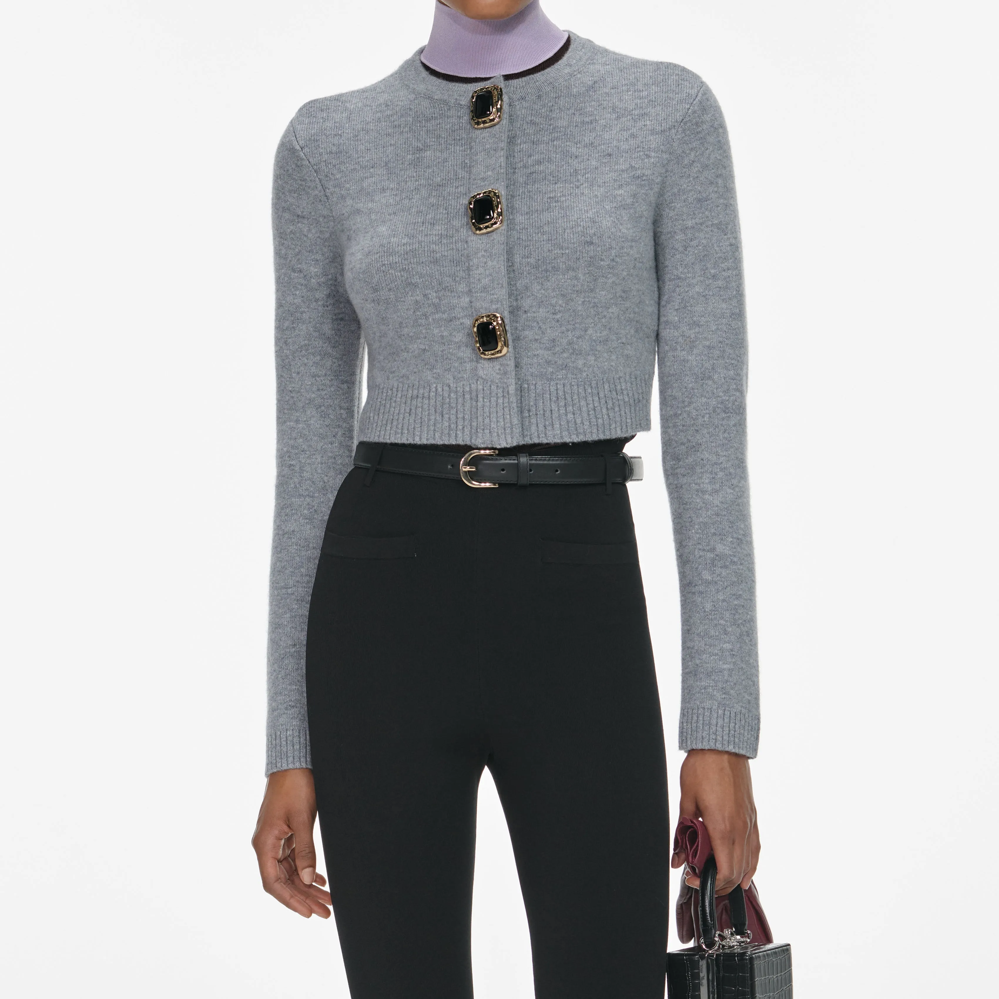 Grey Wool Cardigan sold by Self-Portrait product image thumbnail 4