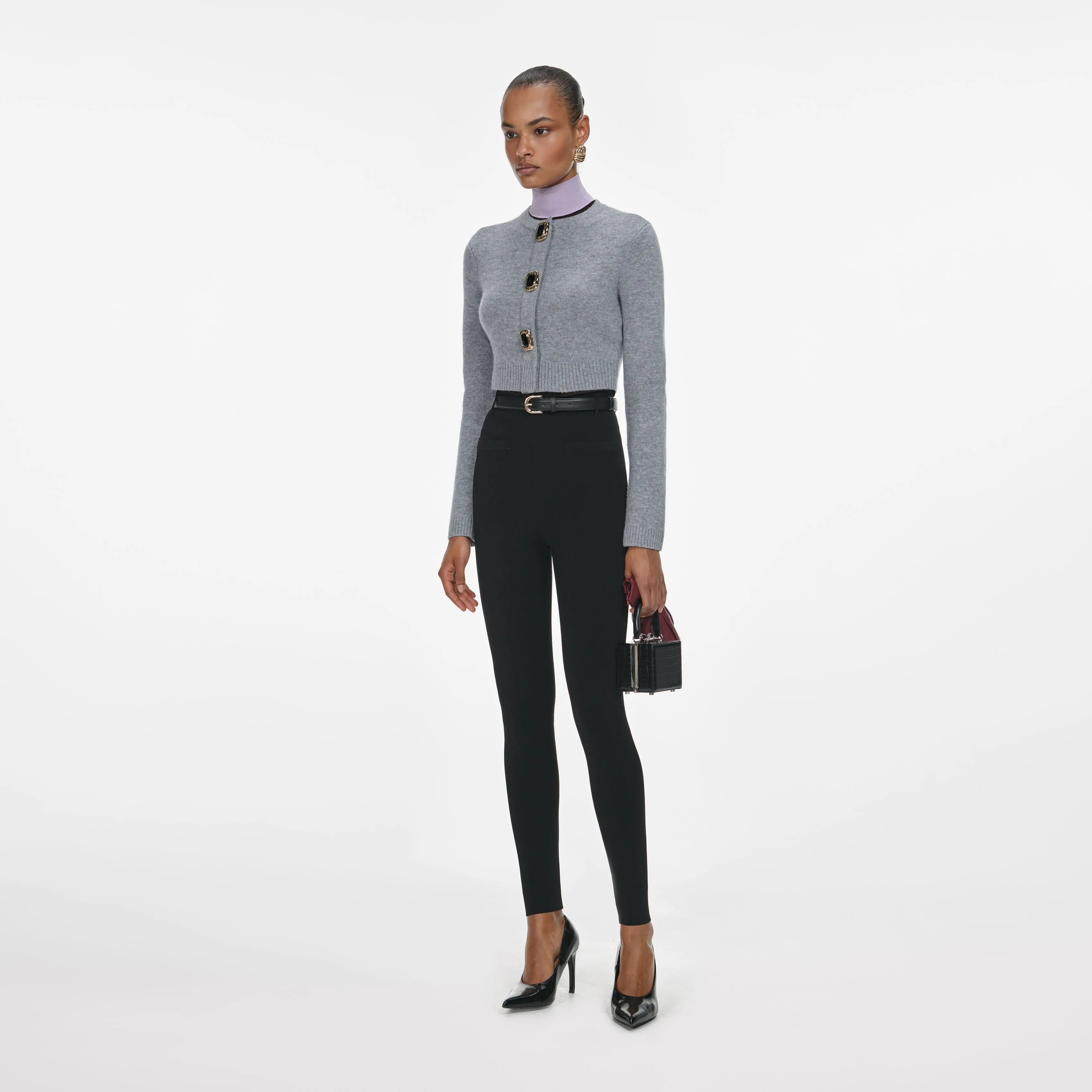 Grey Wool Cardigan sold by Self-Portrait product image thumbnail 2