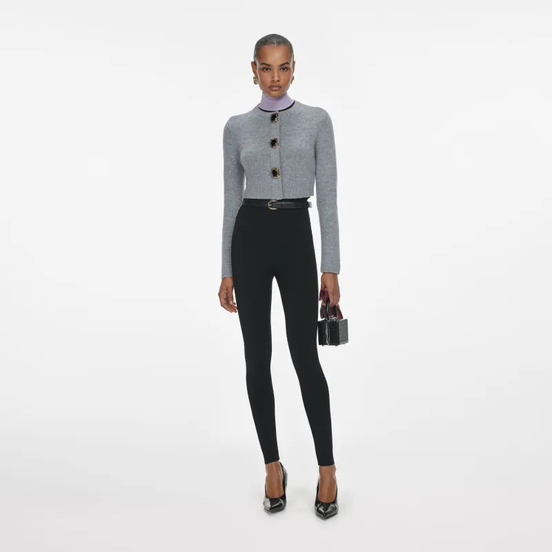Grey Wool Cardigan made by Self-Portrait