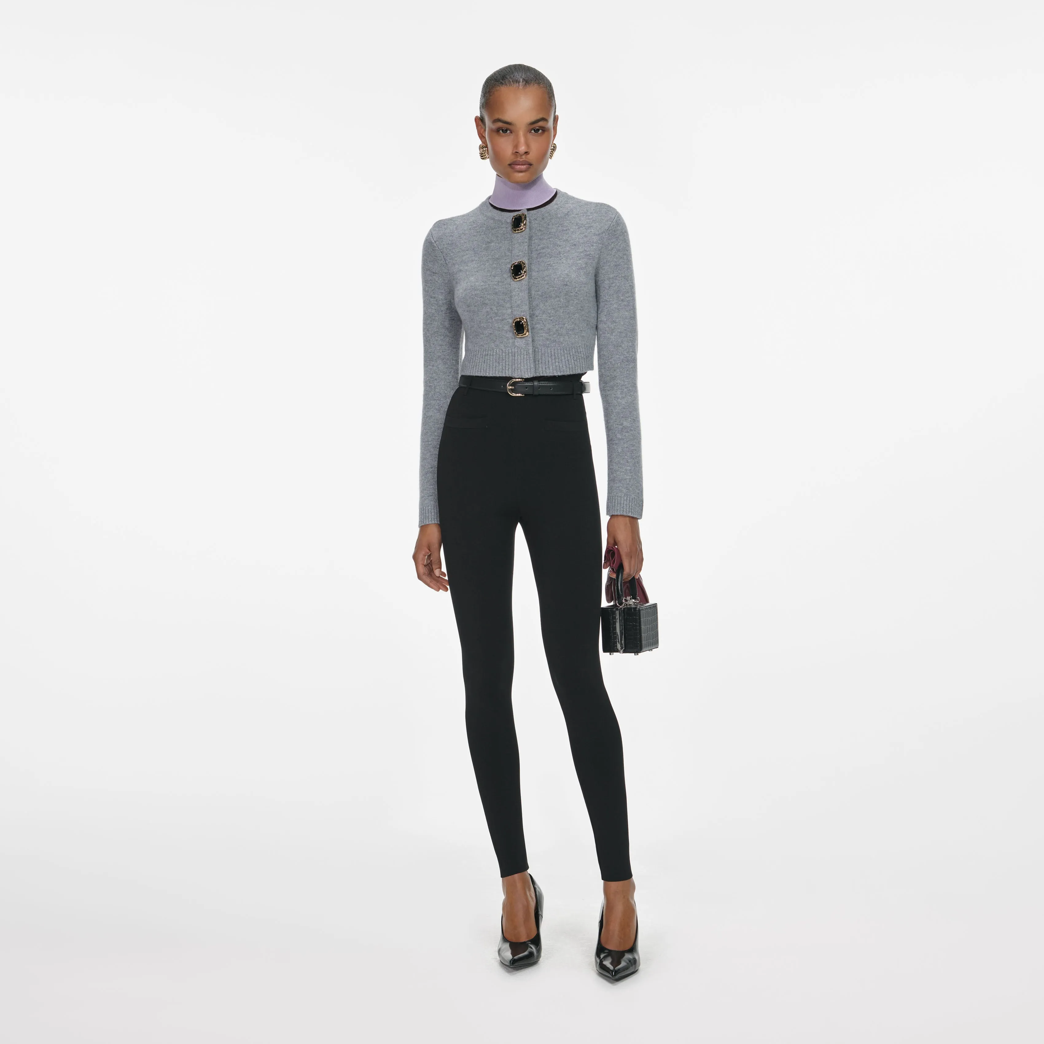 Grey Wool Cardigan sold by Self-Portrait