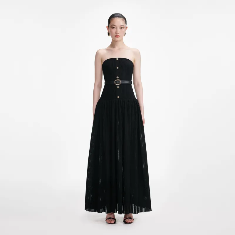 Black Bandeau Knit Maxi Dress made by Self-Portrait