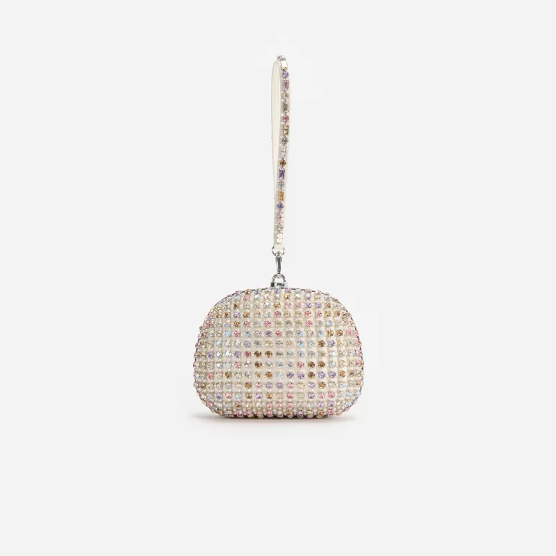 Multi Crystal Top Handle Clutch Bag made by Self-Portrait