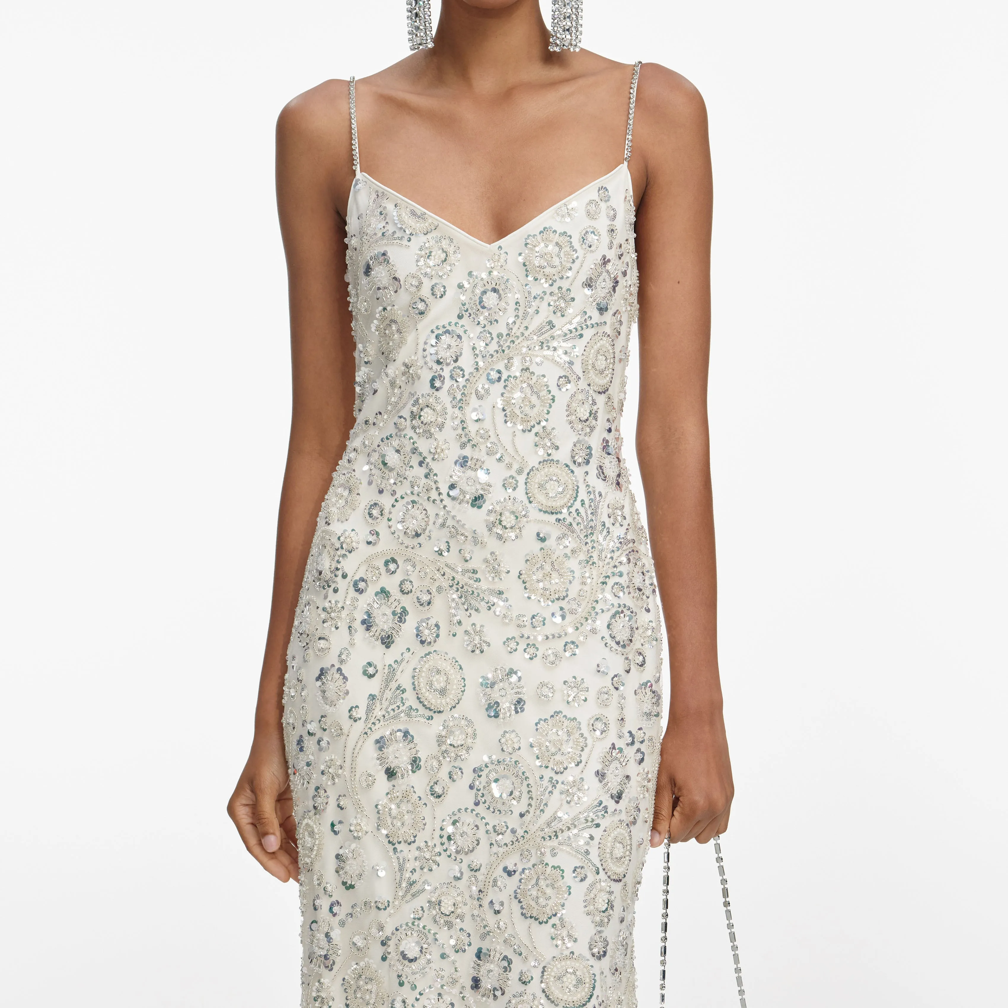 Cream Floral Sequin Maxi Dress sold by Self-Portrait product image thumbnail 4