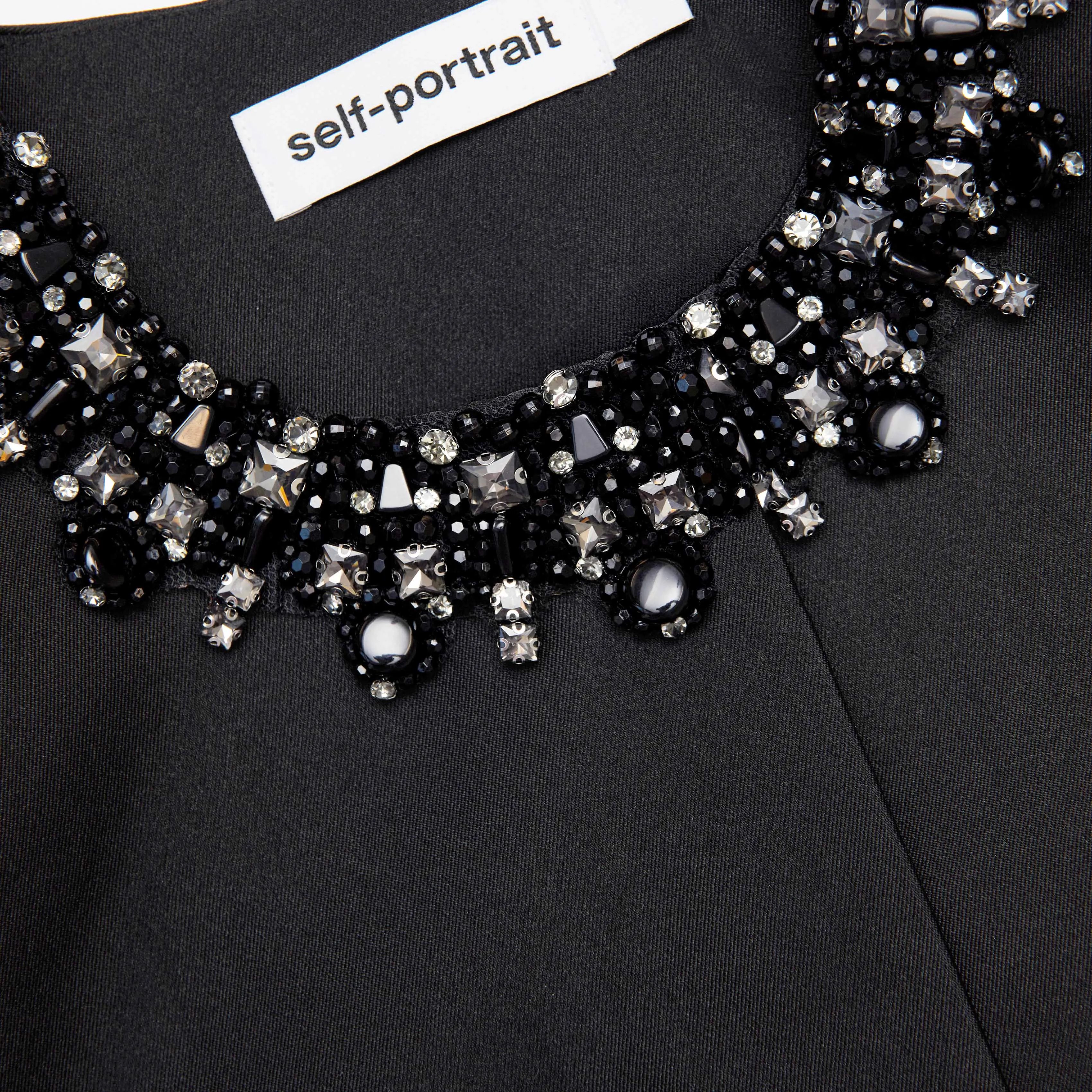 Black Taffeta Embellished Trim Jacket sold by Self-Portrait product image thumbnail 5