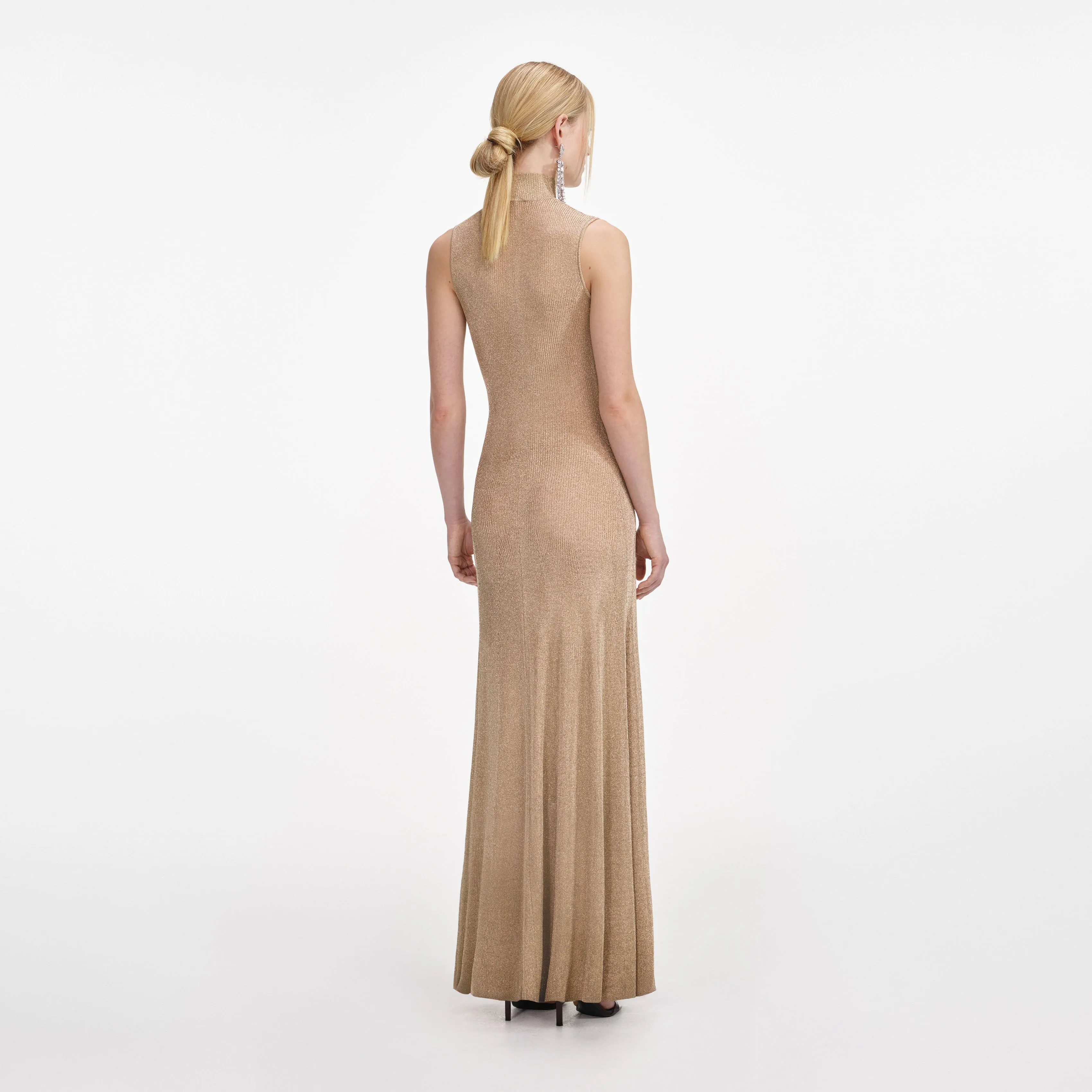 Gold Lurex Knit Maxi Dress sold by Self-Portrait product image thumbnail 3