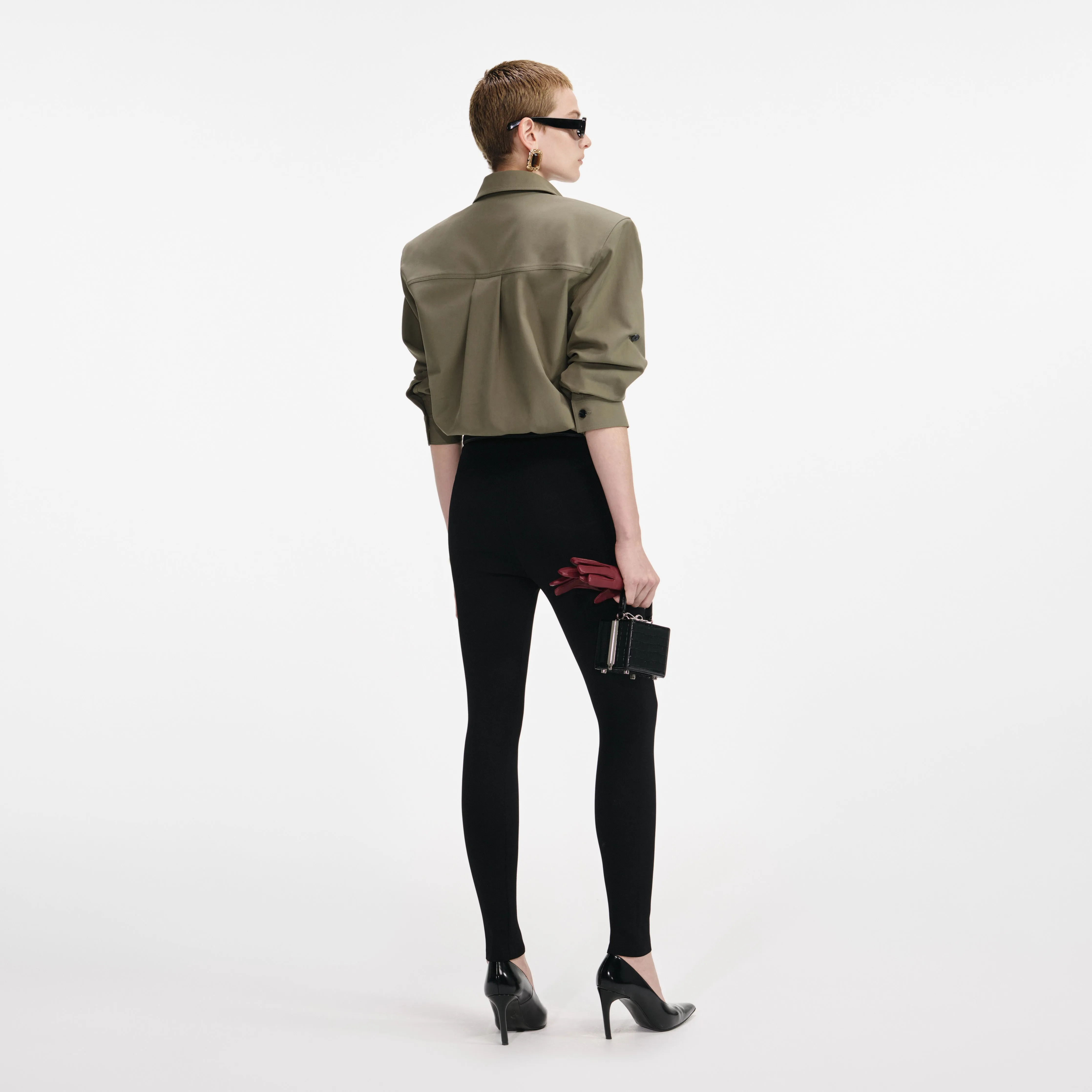 Black Belted Knit Leggings sold by Self-Portrait product image thumbnail 3