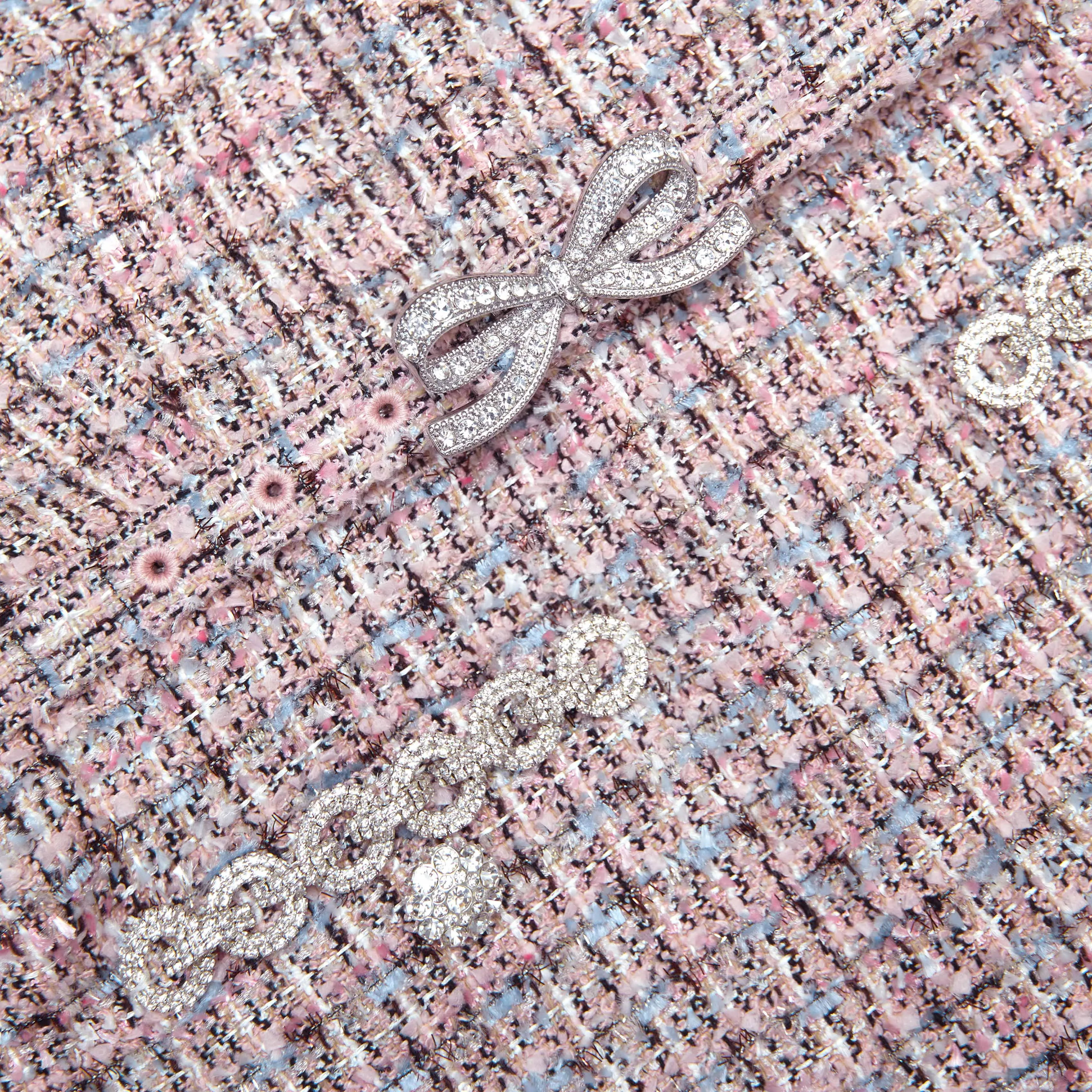 Pink Boucle Chiffon Midi Dress sold by Self-Portrait product image thumbnail 5