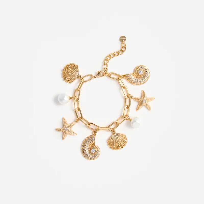 Gold Multi Charm Bracelet made by Self-Portrait