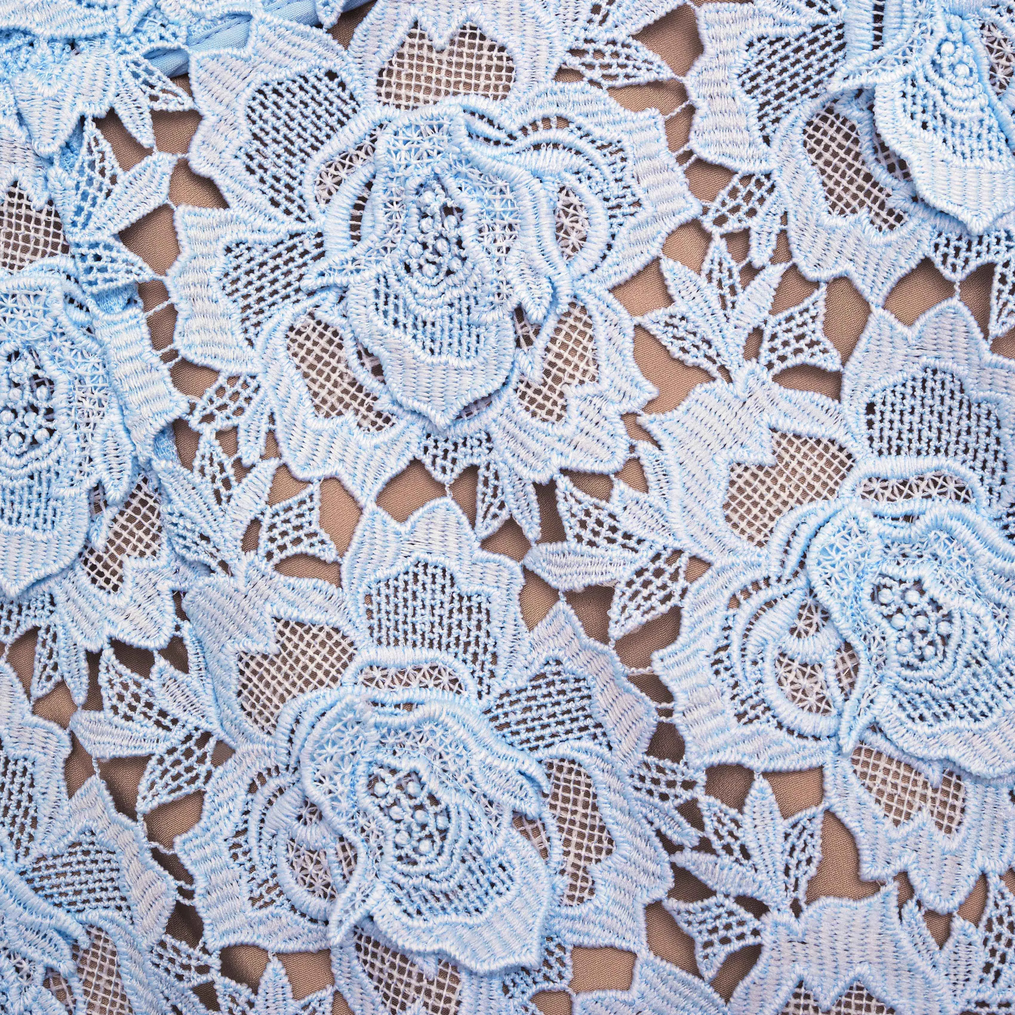 Blue Flower Lace Midi Dress sold by Self-Portrait product image thumbnail 5