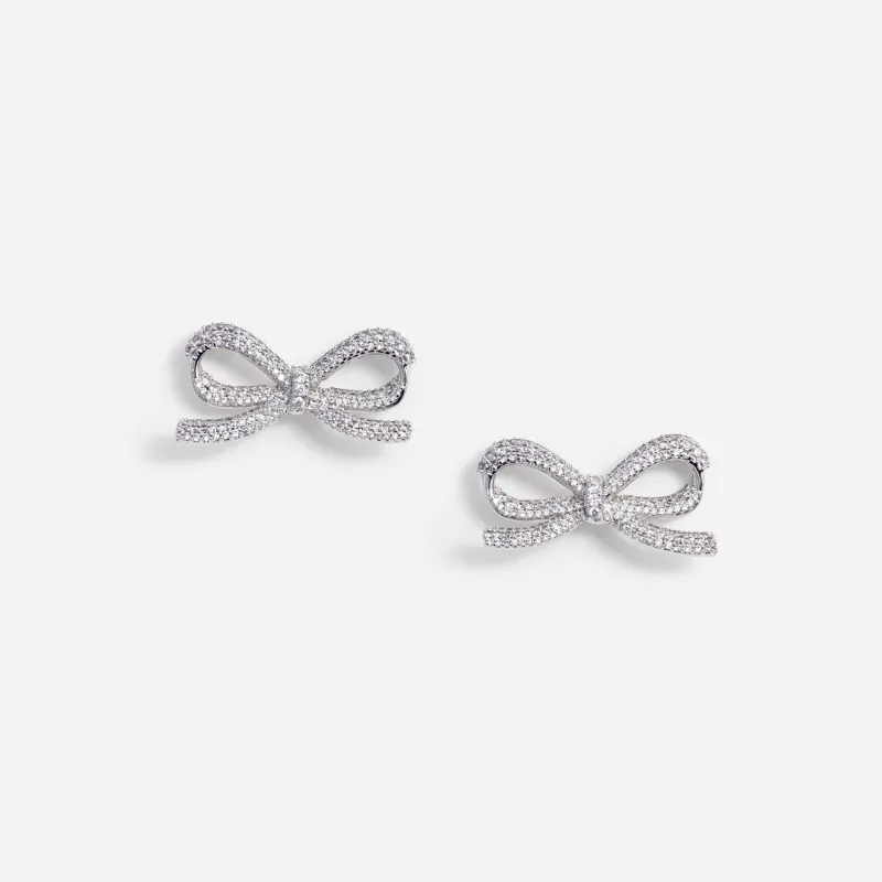 Crystal Bow Earrings made by Self-Portrait