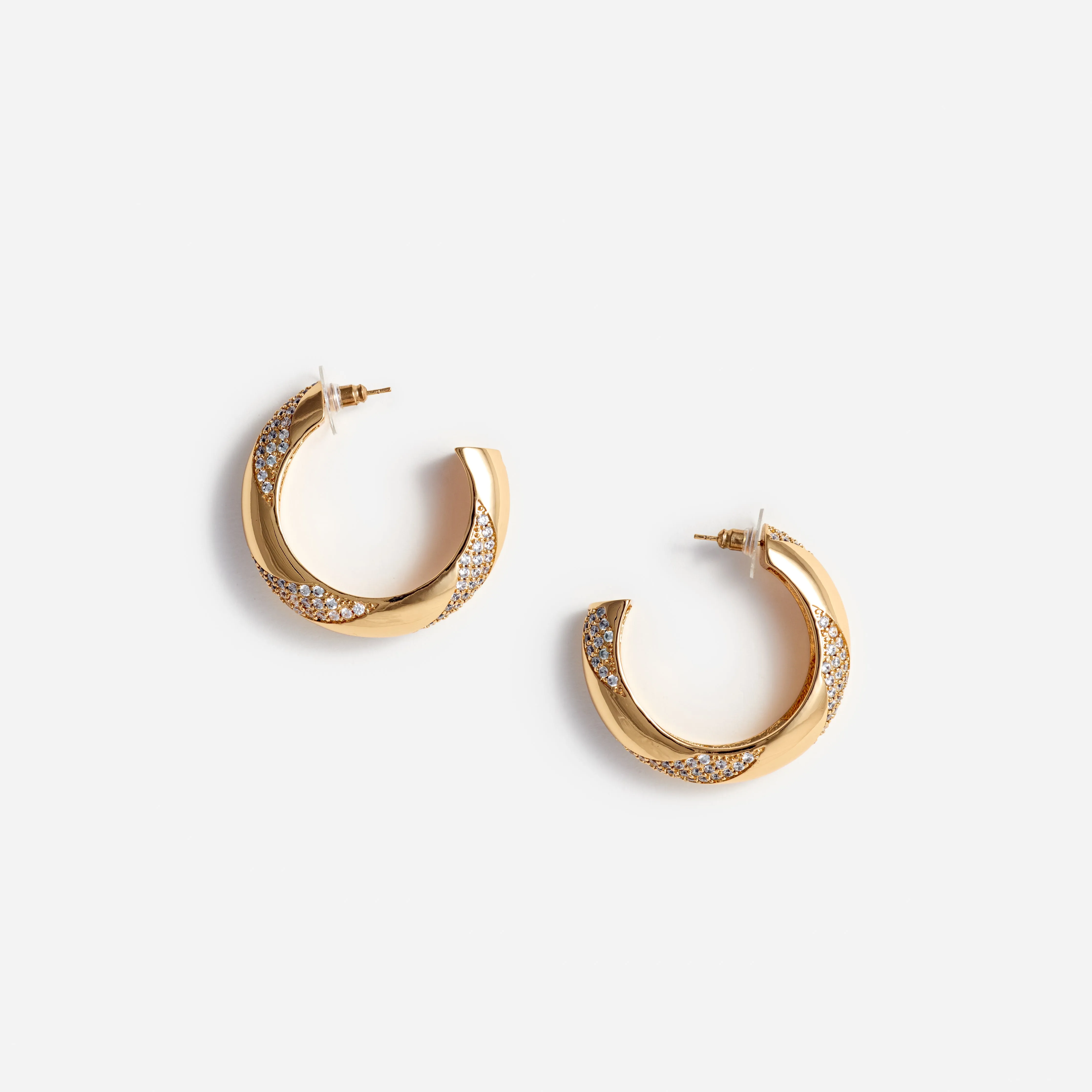 Gold And Crystal Hoop Earrings sold by Self-Portrait
