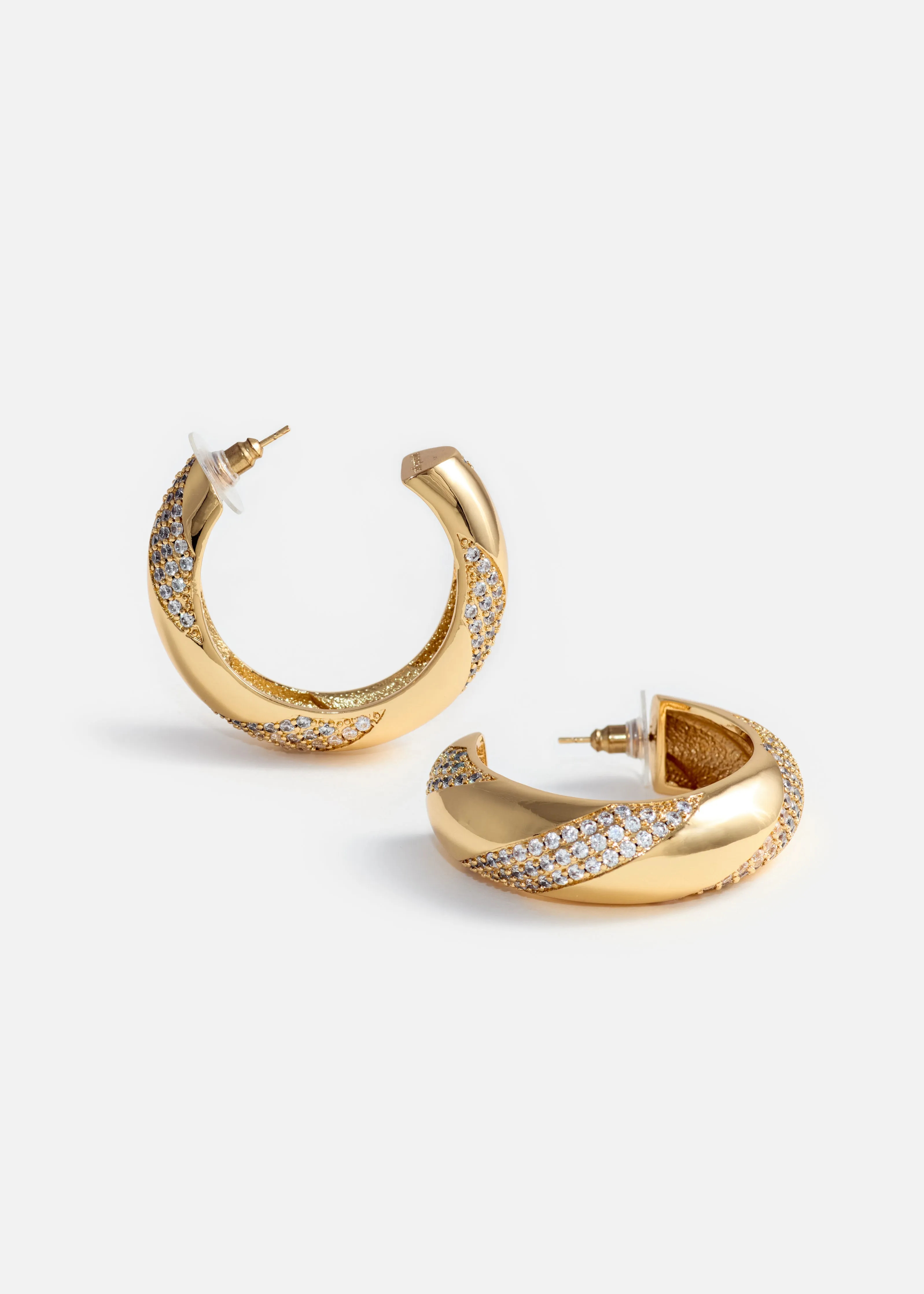 Gold And Crystal Hoop Earrings sold by Self-Portrait product image thumbnail 3