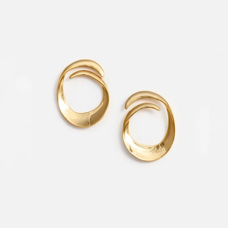 Gold Swirl Earrings made by Self-Portrait