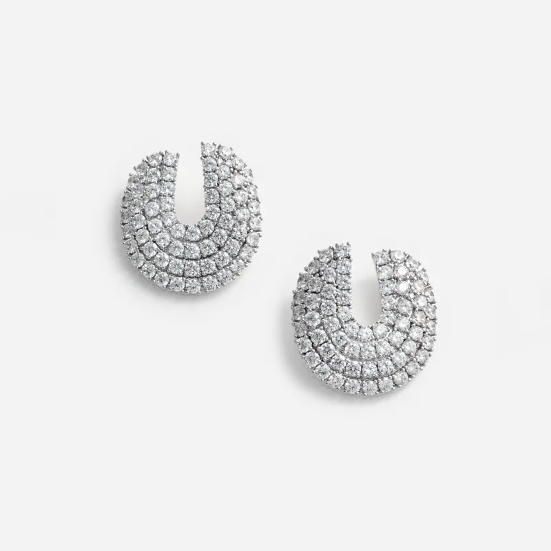 Crystal Curved Earrings made by Self-Portrait