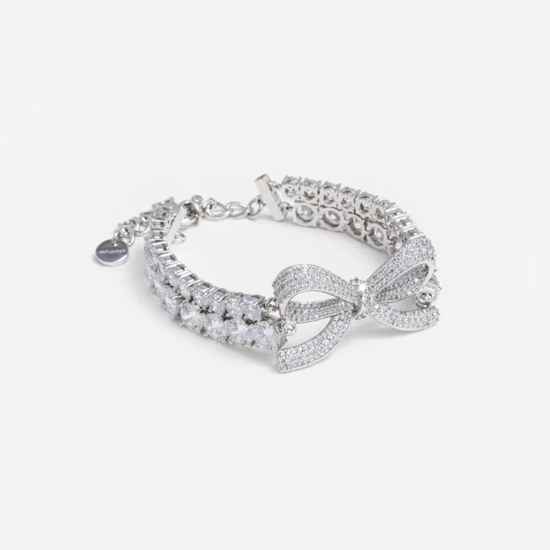 Crystal Bow Double Tennis Bracelet made by Self-Portrait