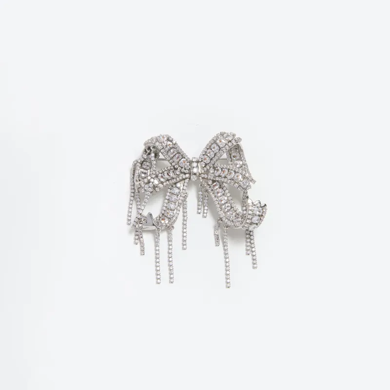 Crystal Embellished Bow Brooch made by Self-Portrait