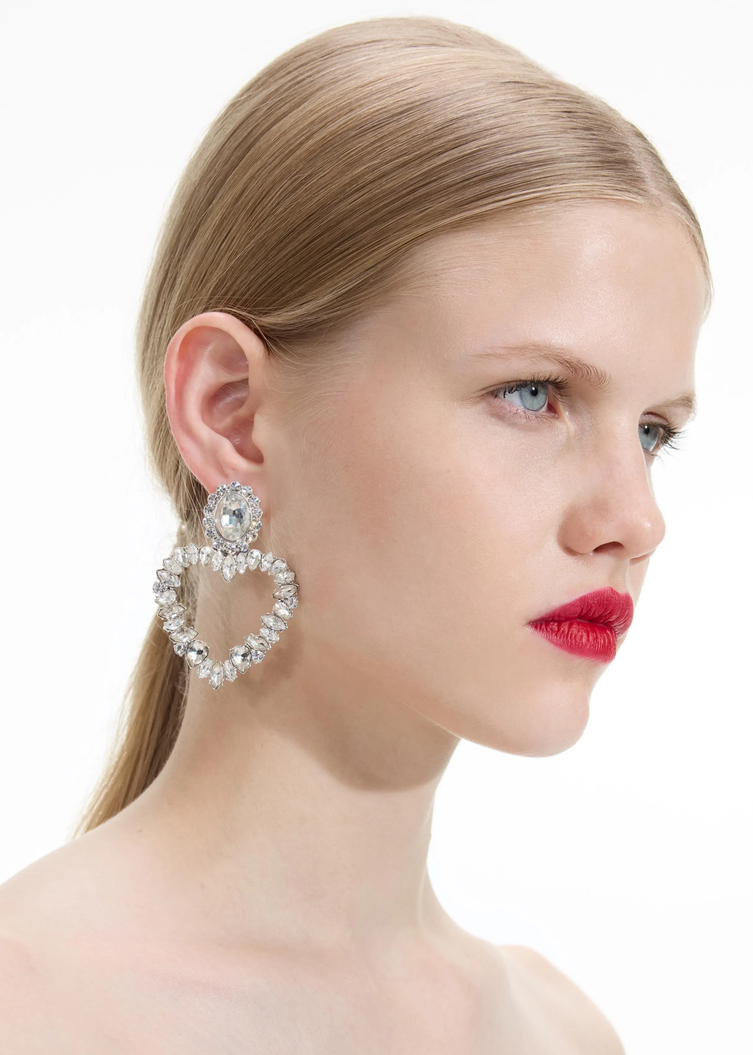 Crystal Heart Earrings sold by Self-Portrait product image thumbnail 2