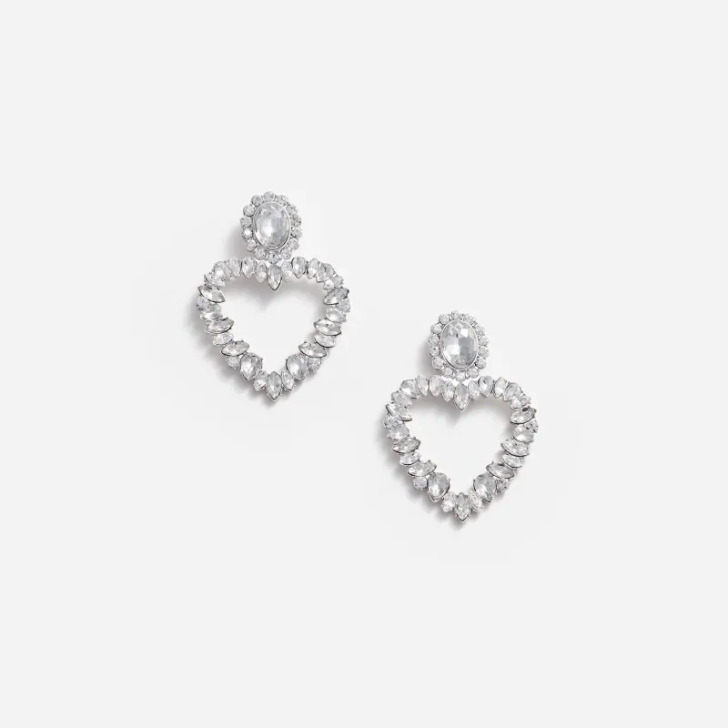 Crystal Heart Earrings made by Self-Portrait