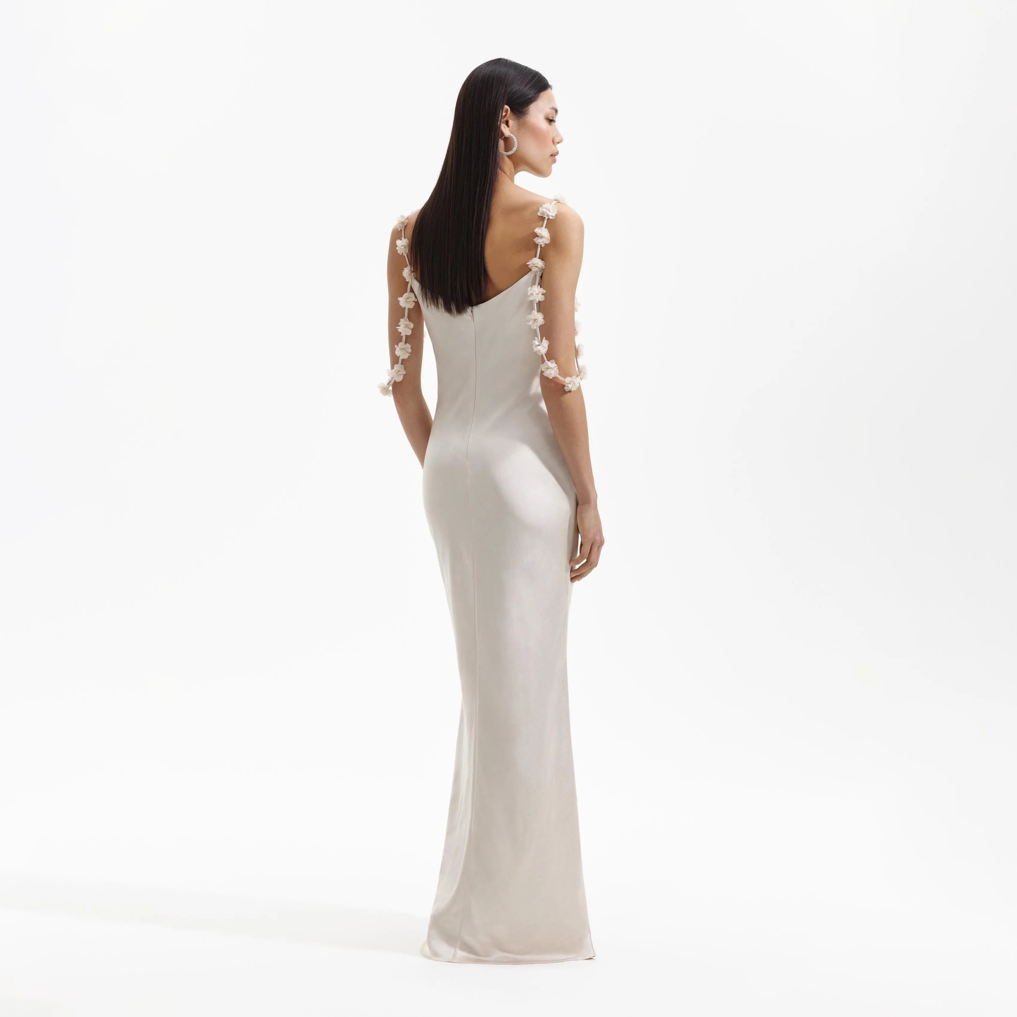 Champagne Satin Flower Maxi Dress sold by Self-Portrait product image thumbnail 3