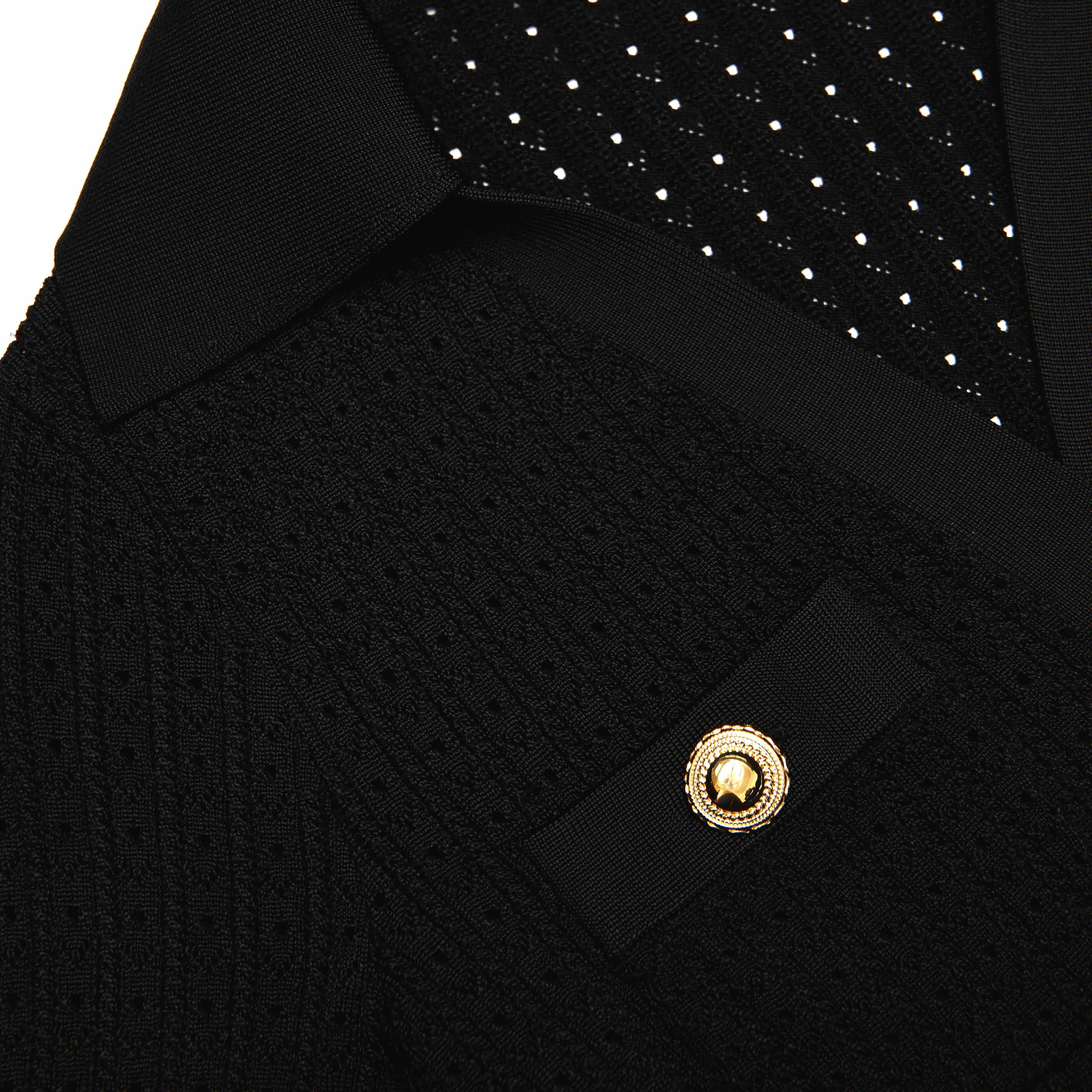Black Pointelle V Neck Knit Mini Dress sold by Self-Portrait product image thumbnail 5