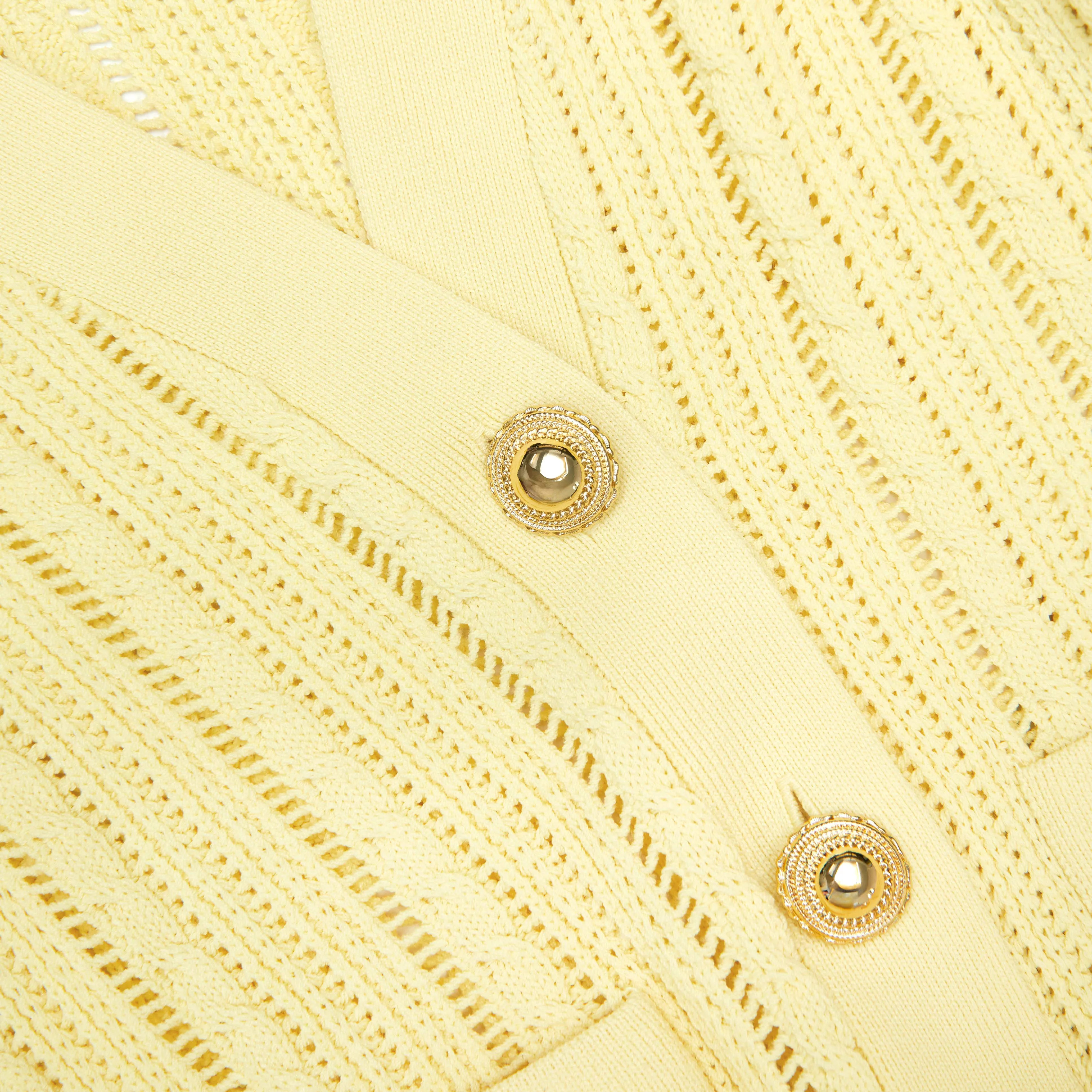 Yellow Knit Peplum Midi Dress sold by Self-Portrait product image thumbnail 5