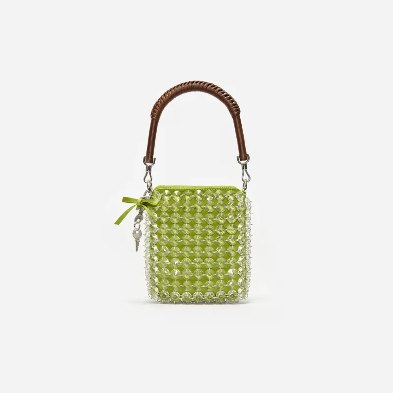 Green Crystal Chain Mini Tote Bag made by Self-Portrait
