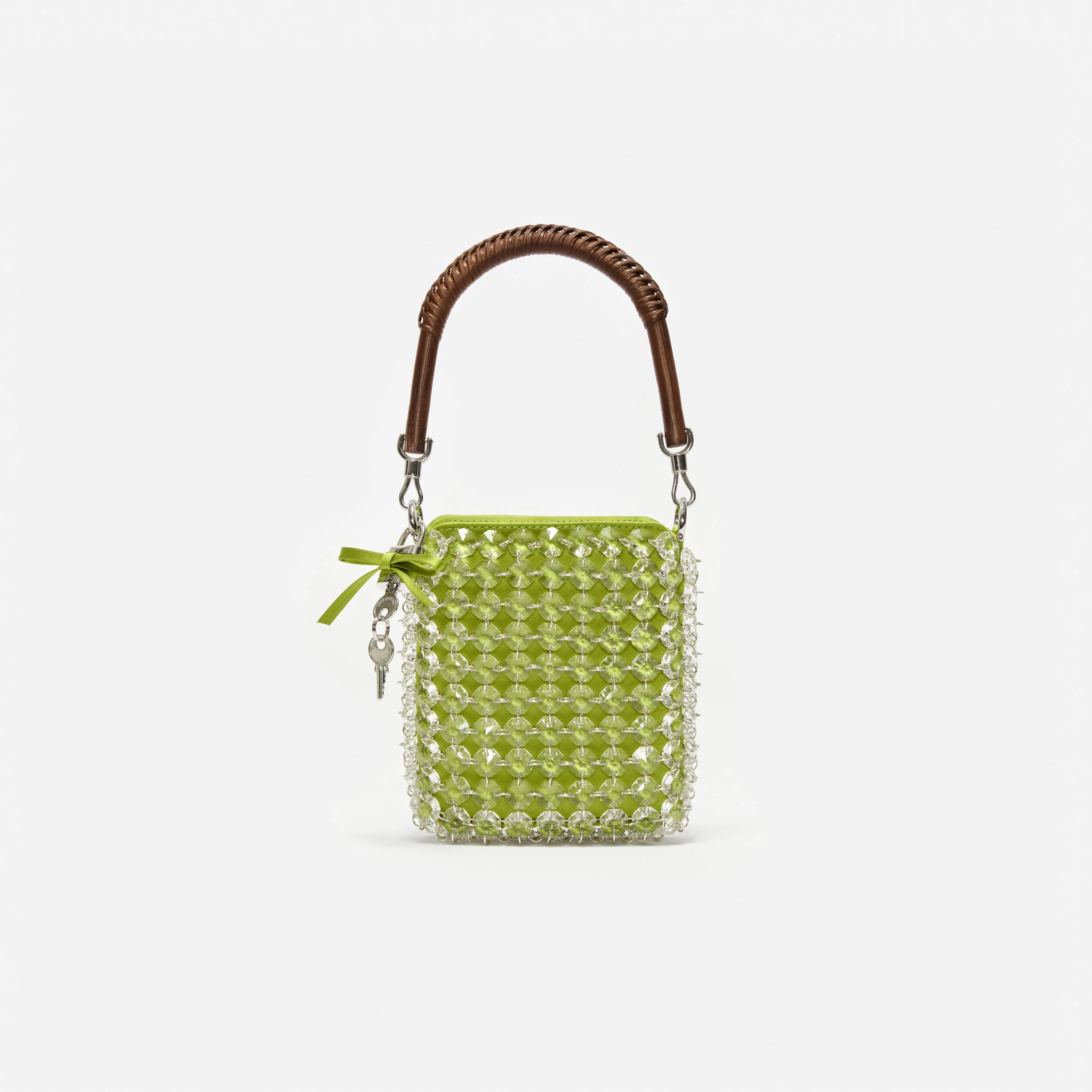 Green Crystal Chain Mini Tote Bag sold by Self-Portrait