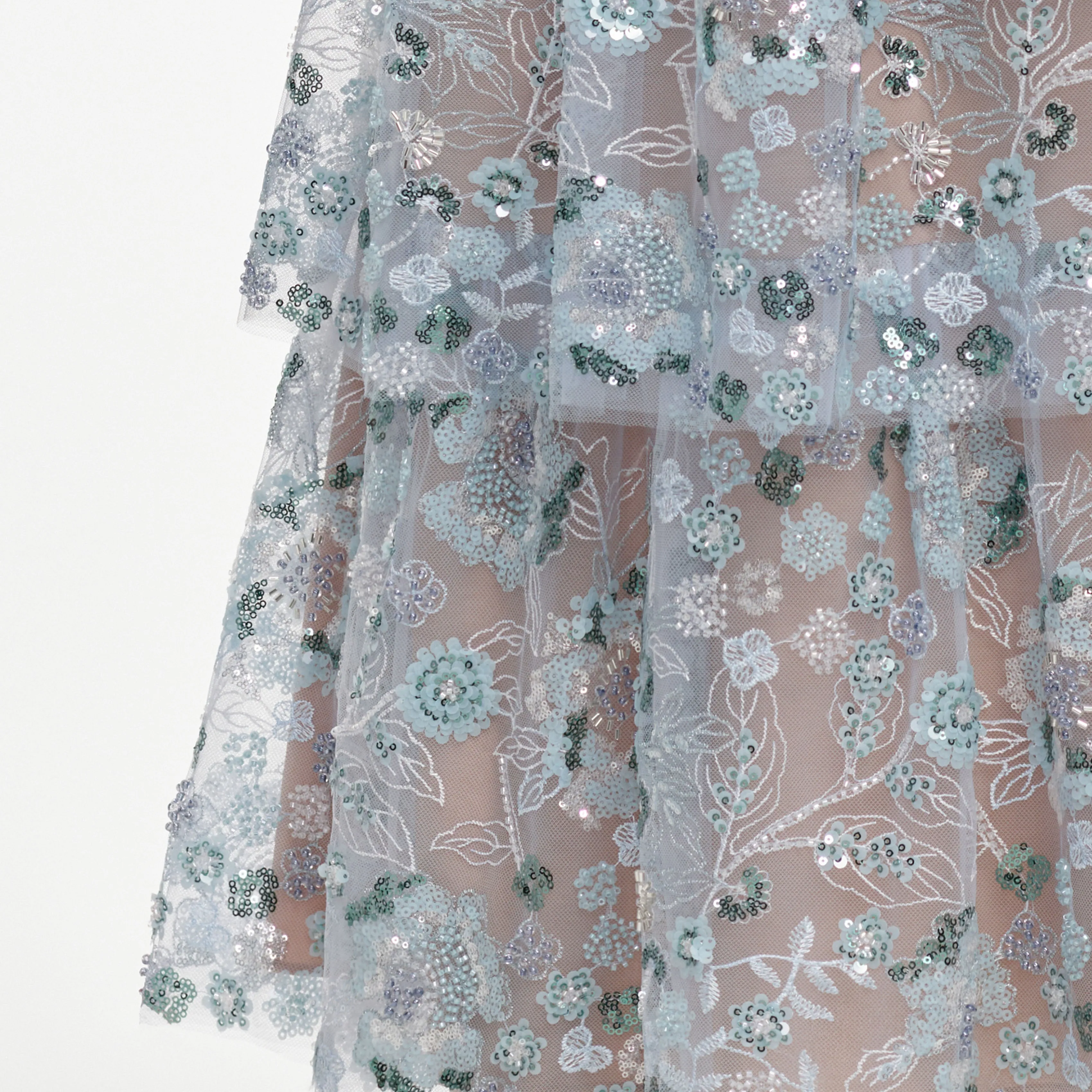 Blue Sequin Embellished Tiered Midi Dress sold by Self-Portrait product image thumbnail 5