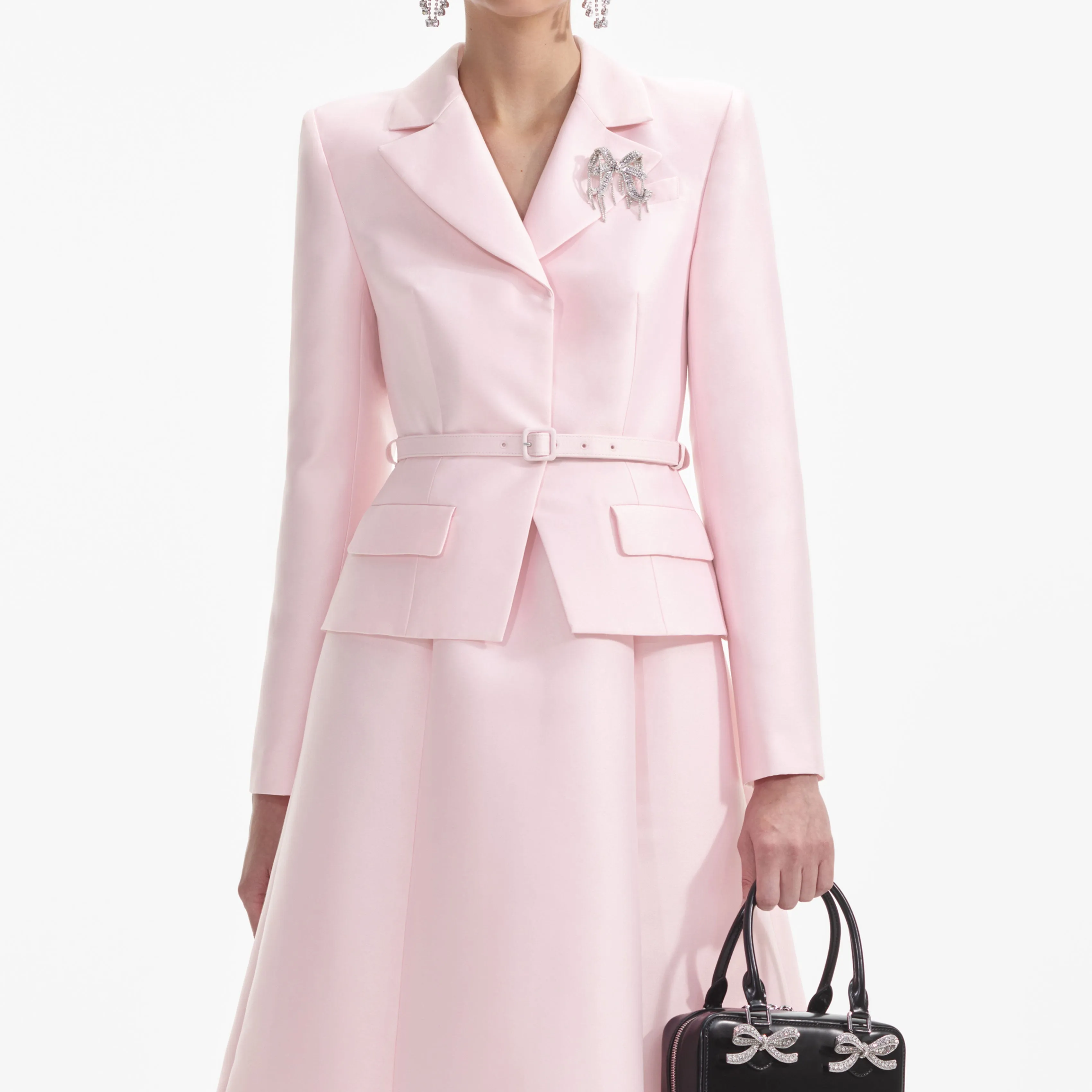 Pink Tailored Taffeta Midi Dress sold by Self-Portrait product image thumbnail 4