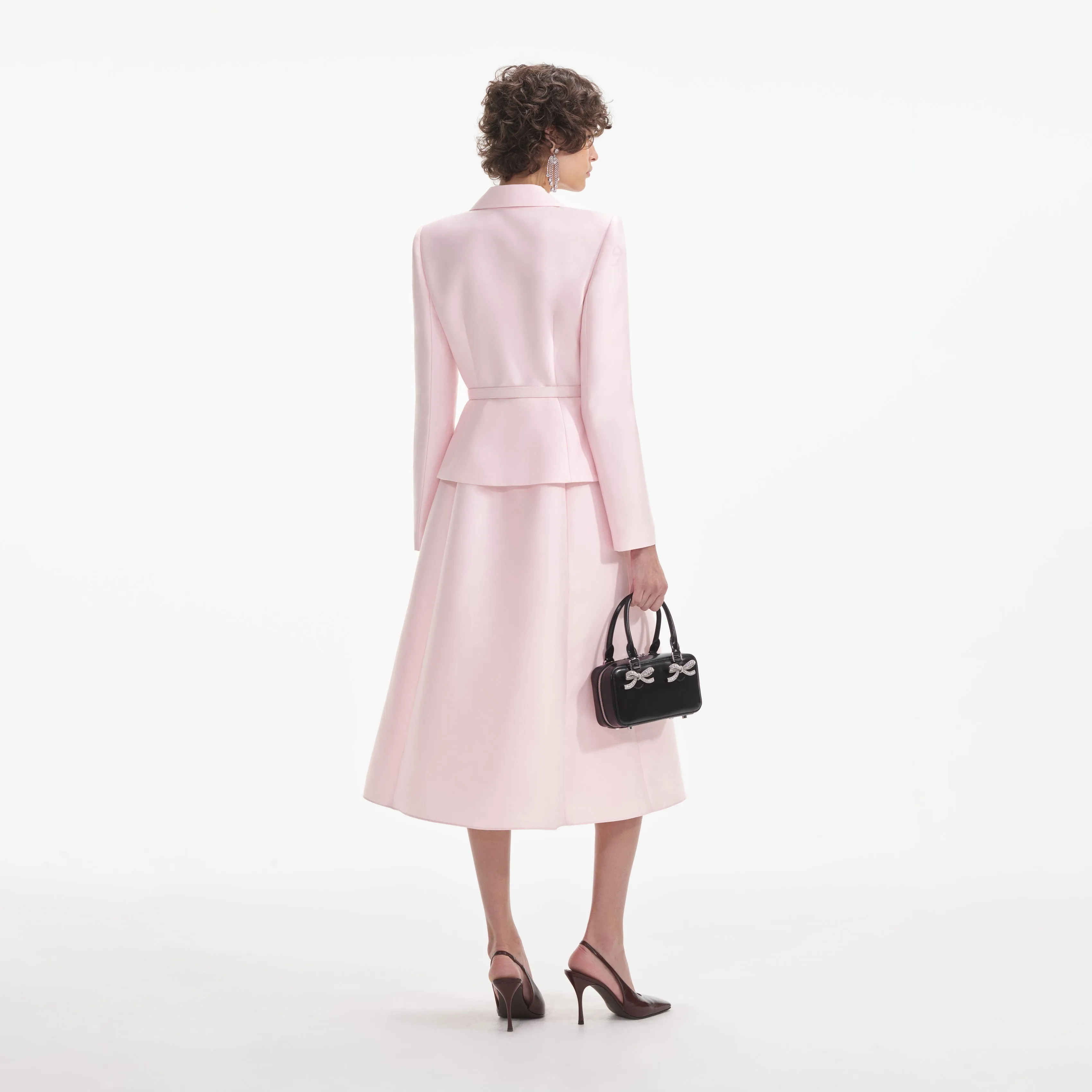 Pink Tailored Taffeta Midi Dress sold by Self-Portrait product image thumbnail 3