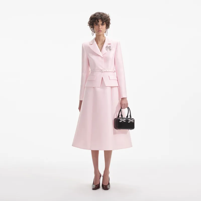 Pink Tailored Taffeta Midi Dress made by Self-Portrait