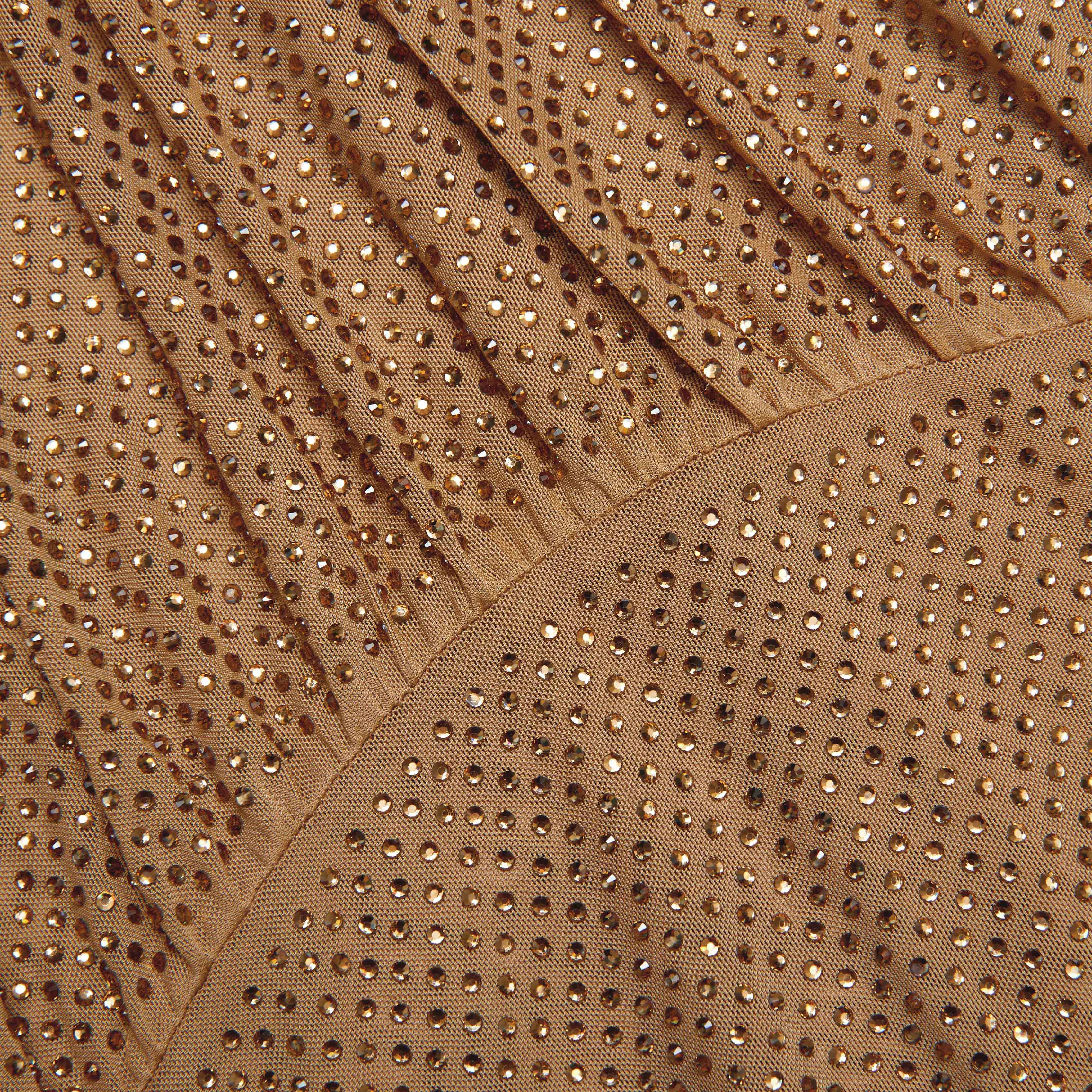 Brown Rhinestone Gathered Maxi Dress sold by Self-Portrait product image thumbnail 5
