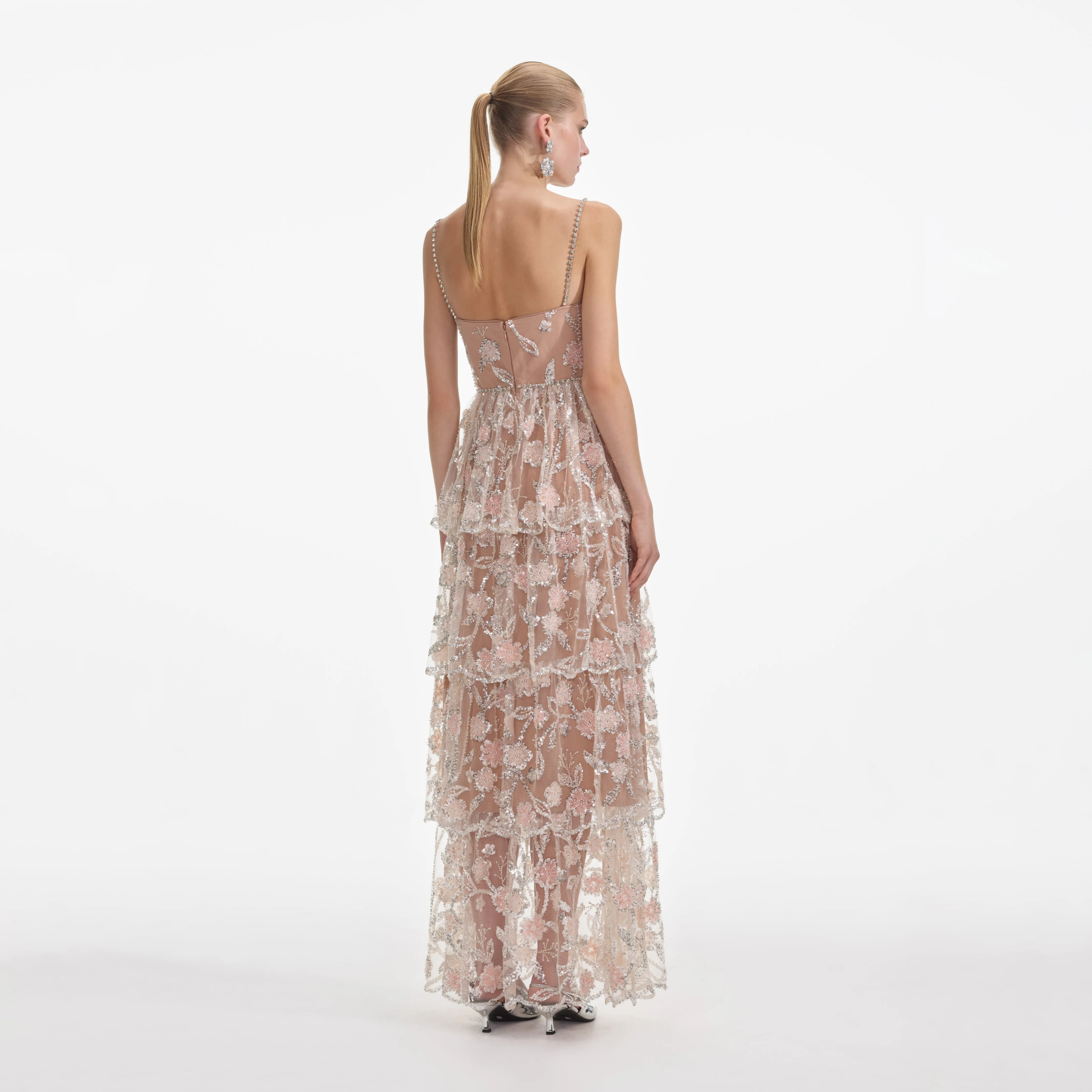 Flower Sequin Tier Maxi Dress sold by Self-Portrait product image thumbnail 3