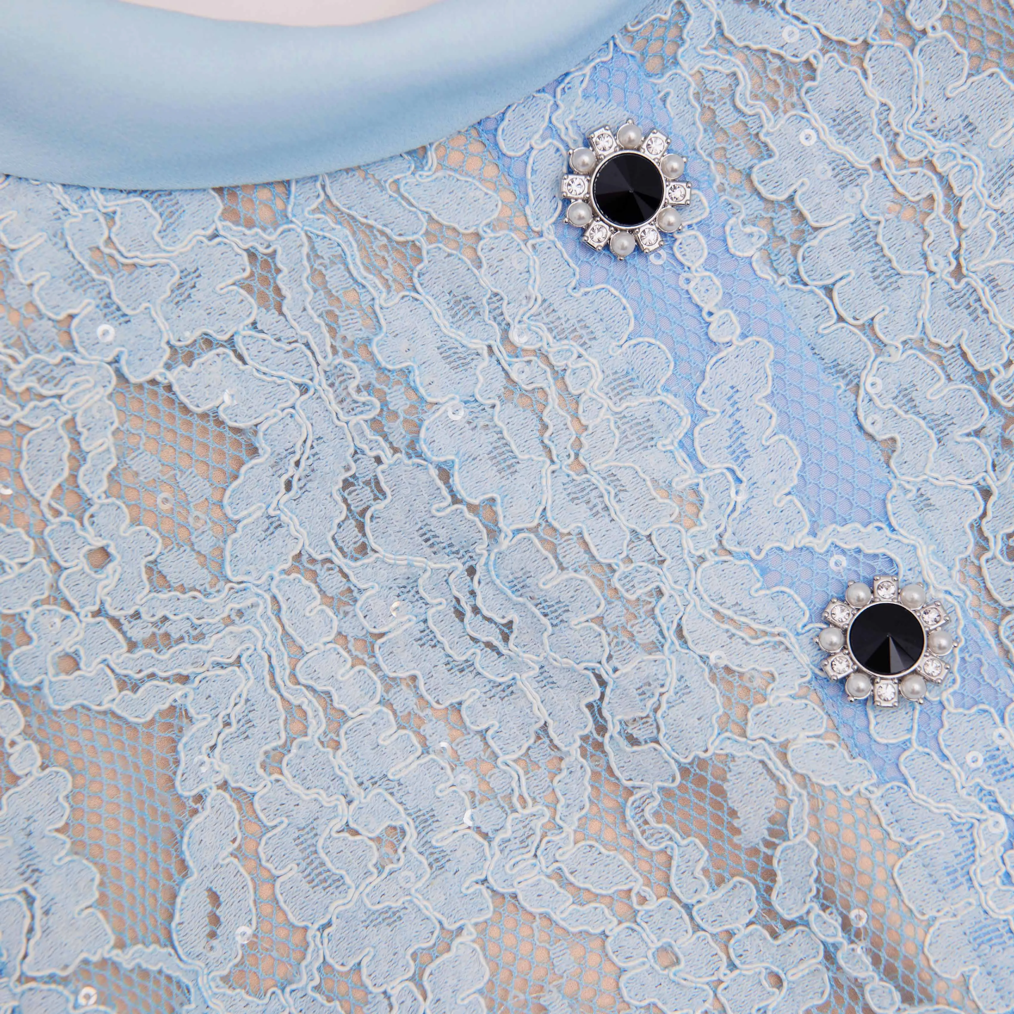 Blue Lace Button Midi Dress sold by Self-Portrait product image thumbnail 5