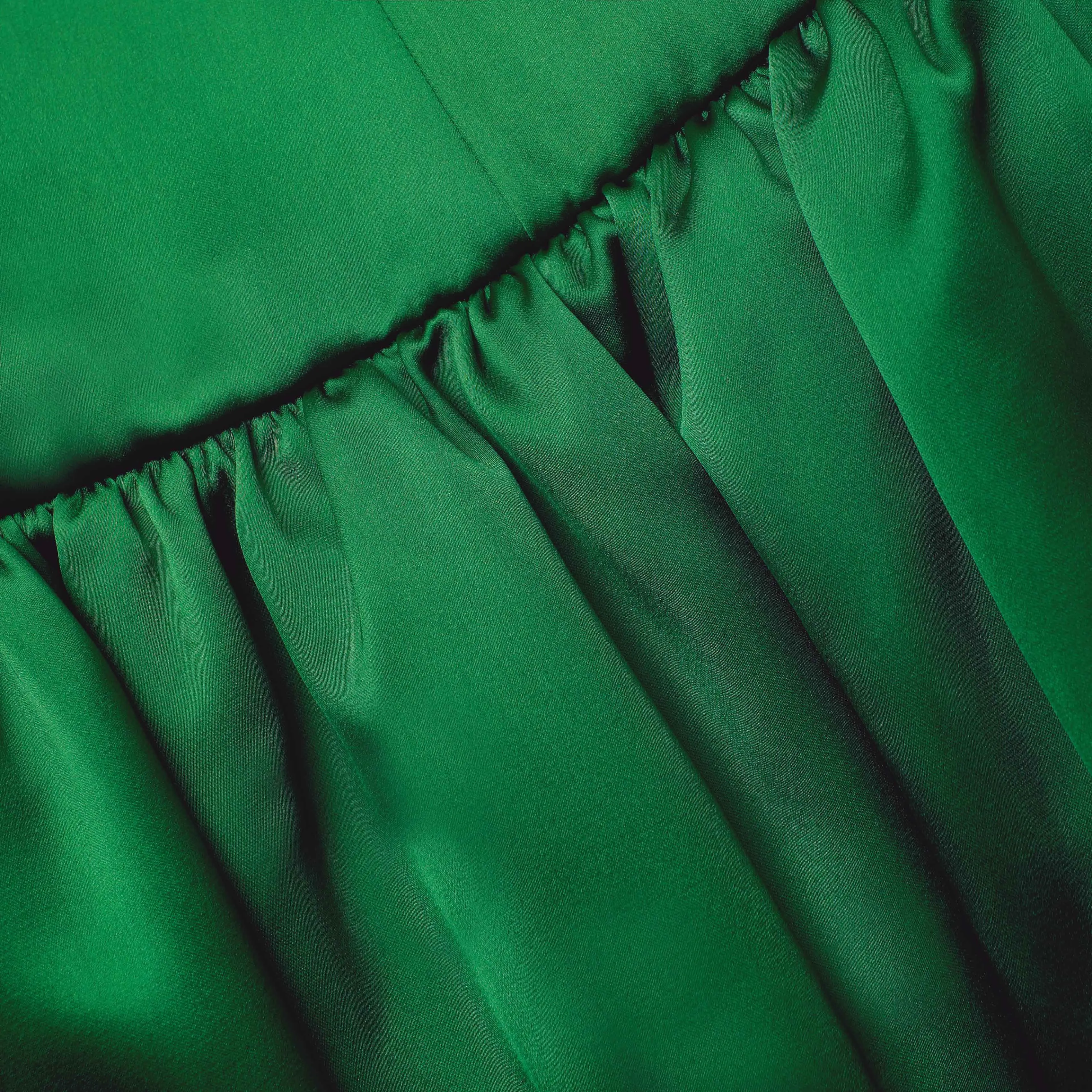 Green Satin Bandeau Maxi Dress sold by Self-Portrait product image thumbnail 5