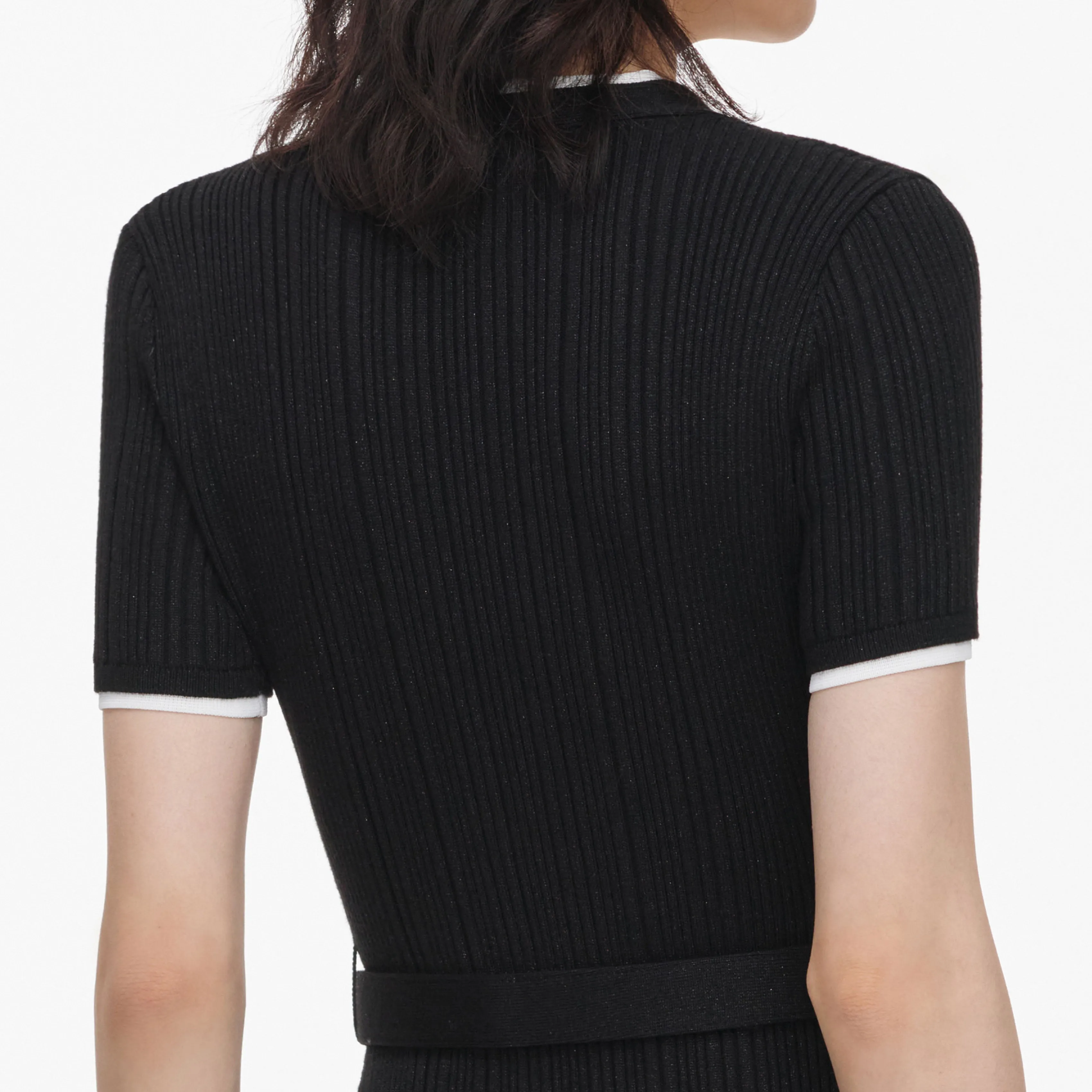 Black Rib Knit Midi Dress sold by Self-Portrait product image thumbnail 5