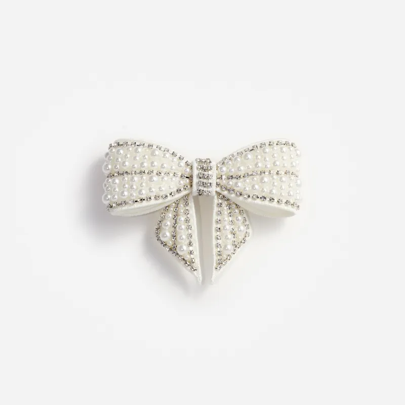 Pearl Crystal Bow Hairclip made by Self-Portrait