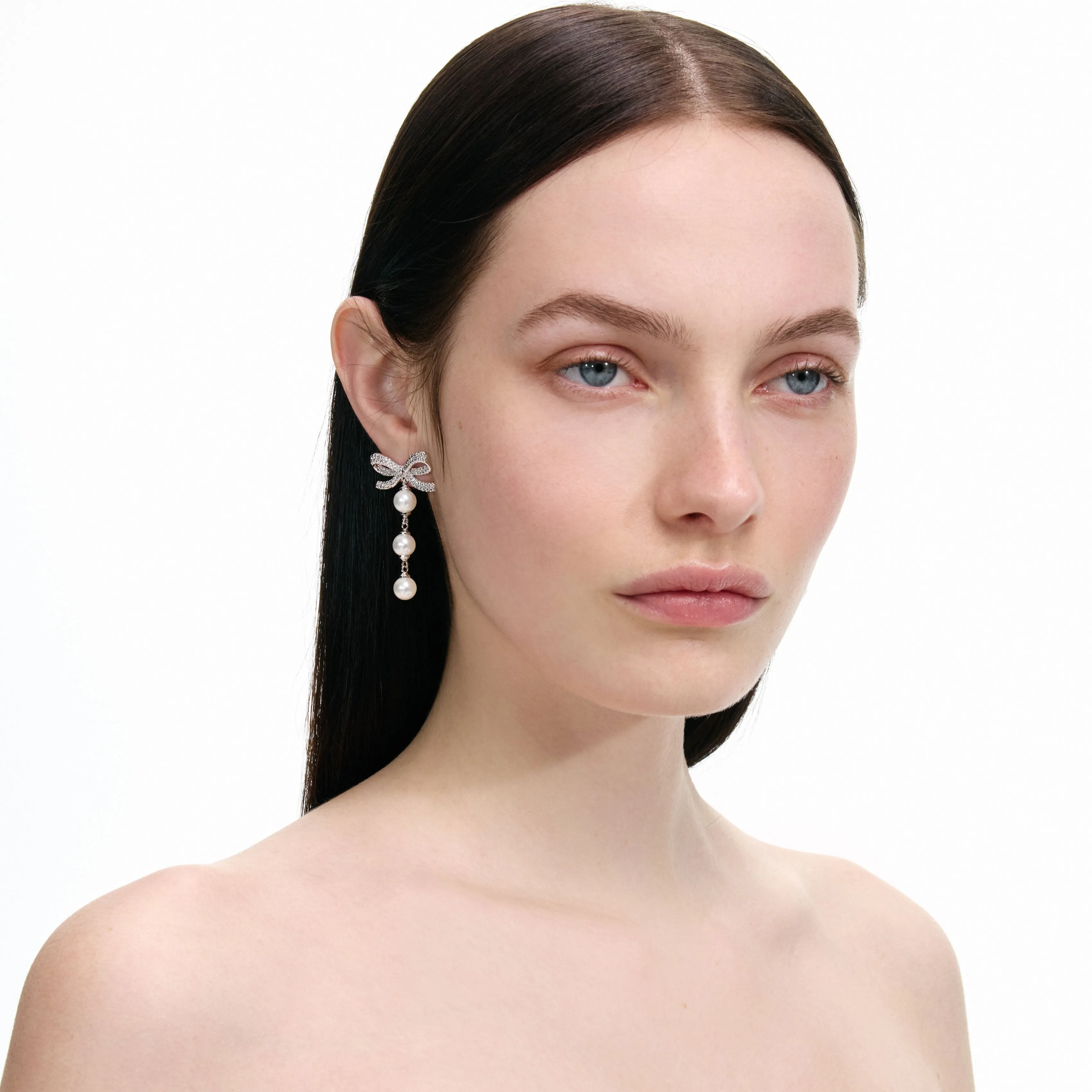 Bow Tiered Pearl Earrings sold by Self-Portrait product image thumbnail 4