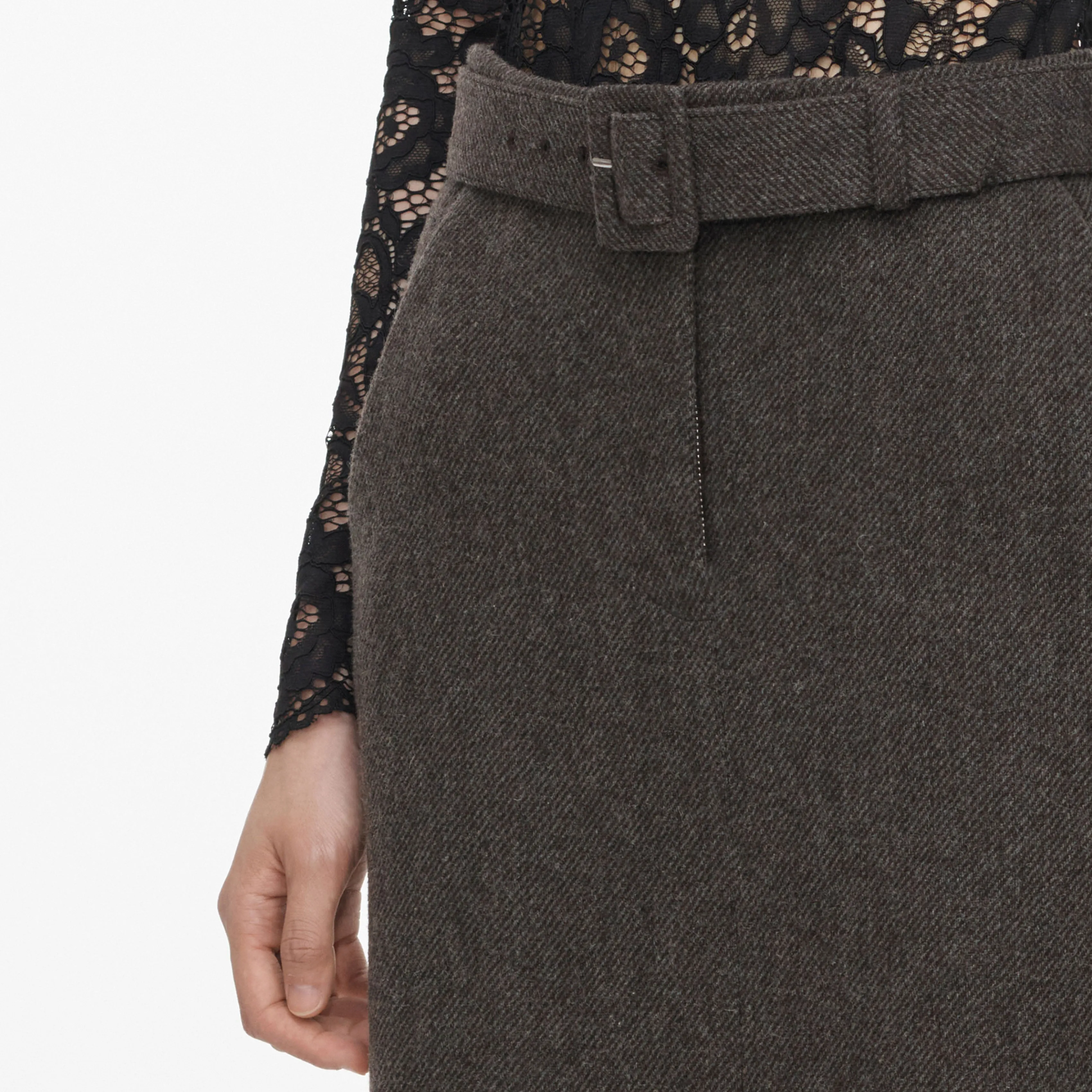 Brown Wool Midi Skirt sold by Self-Portrait product image thumbnail 5