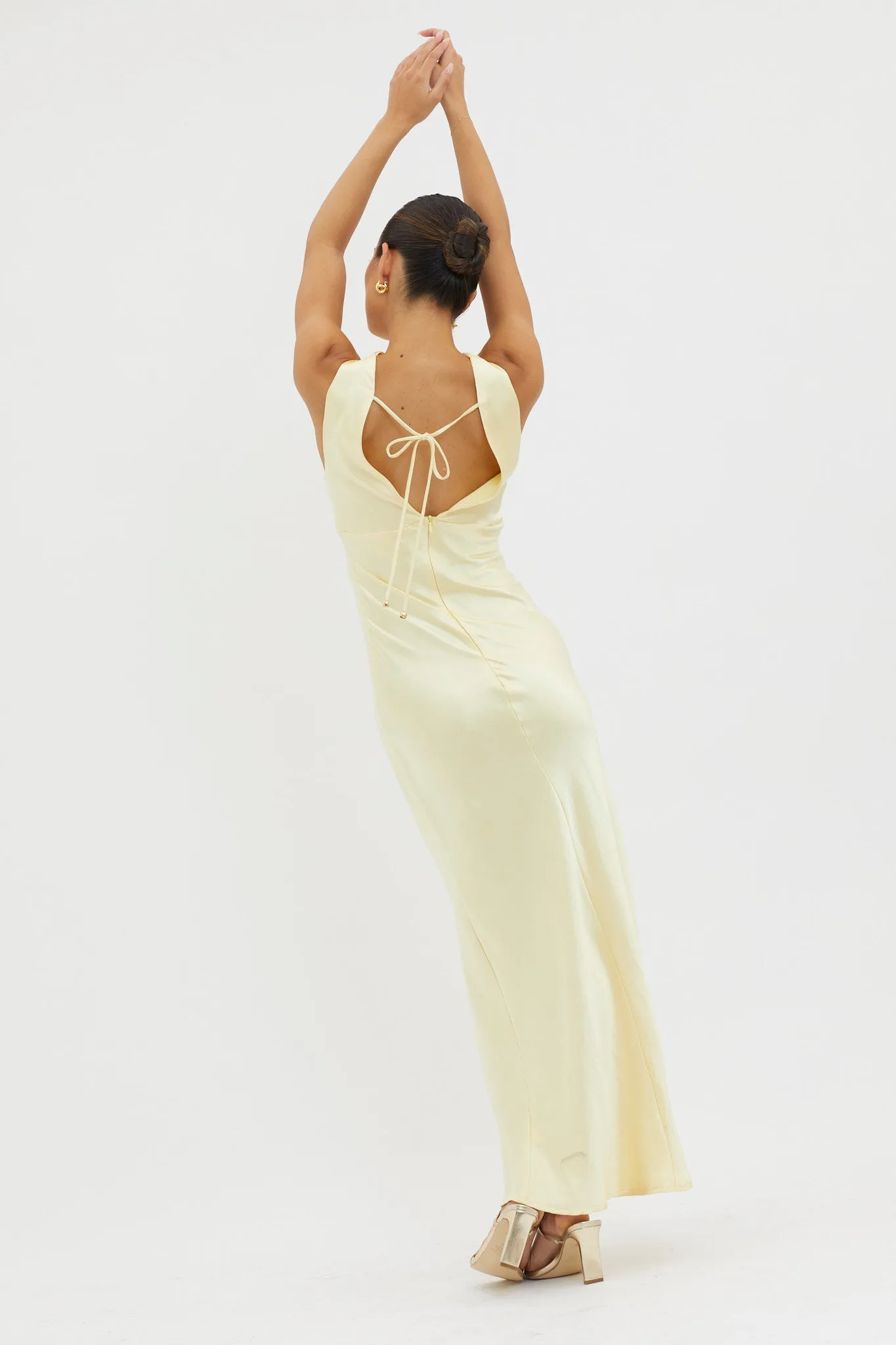 Maridon Cowl Neck Ruffle Dress Butter sold by Selfie Leslie product image thumbnail 2