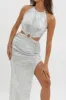 Astral Halterneck Sequin Dress Silver sold by Selfie Leslie