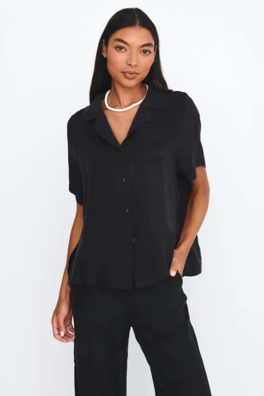Tessa Button-Up Shirt Black sold by Selfie Leslie