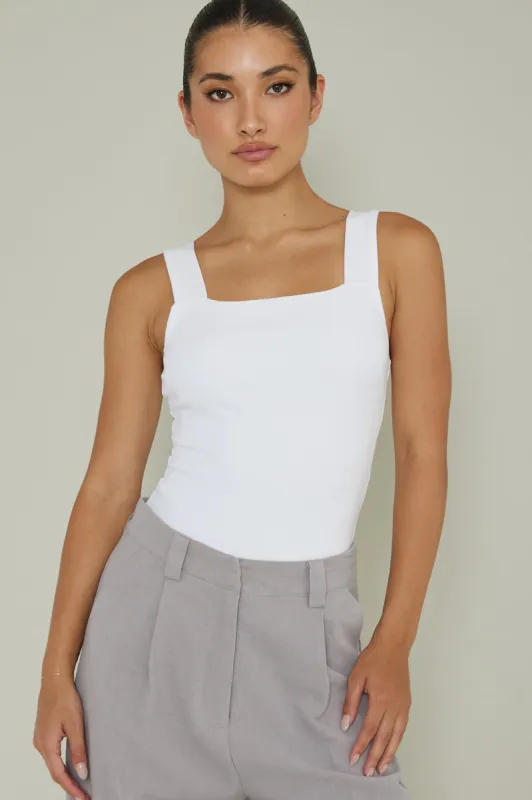 High Time Square Neckline Leotard White sold by Selfie Leslie