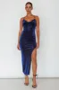 Moonstone Side Split Strappy Back Midi Dress Blue sold by Selfie Leslie