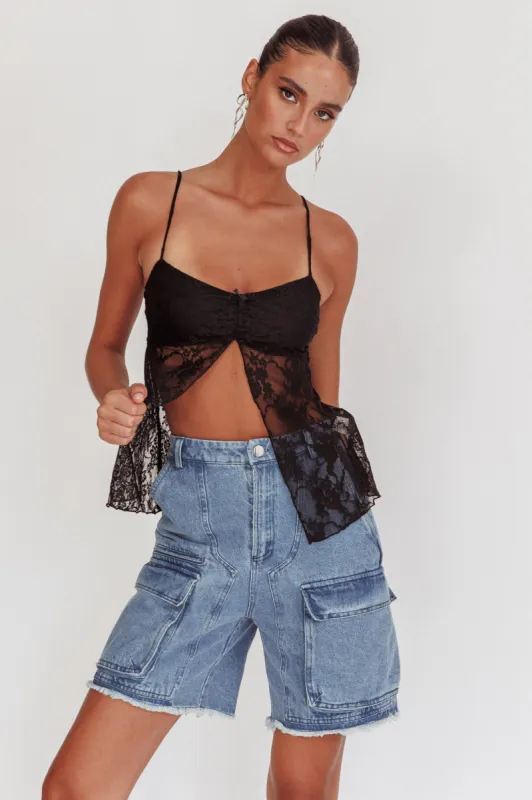 If You Insist Lace Camisole Top Black sold by Selfie Leslie