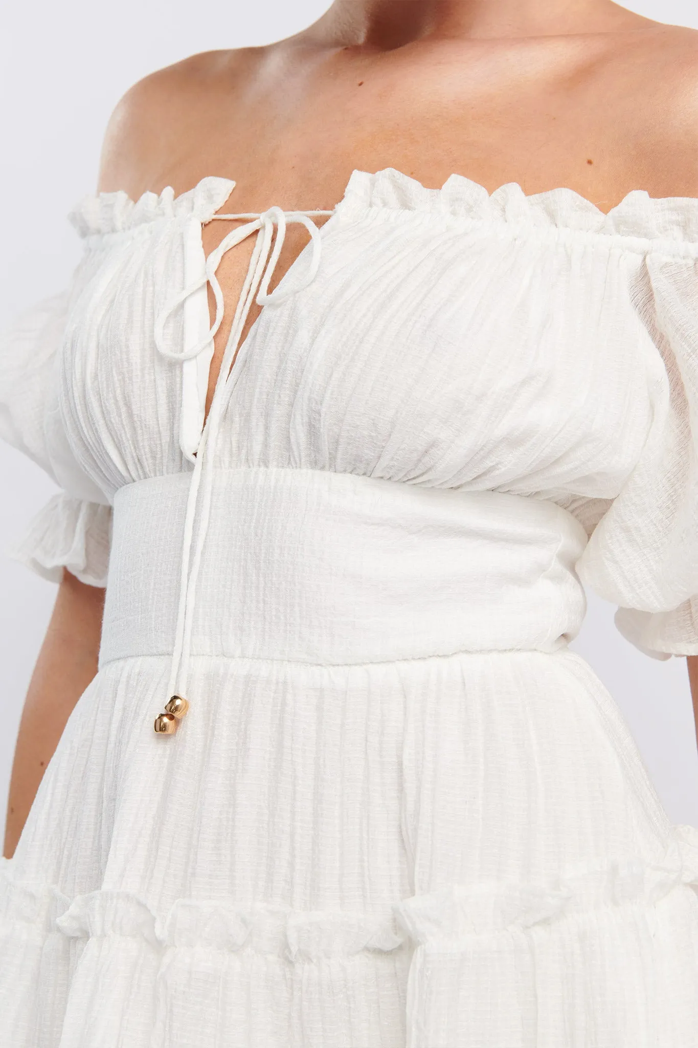 Everley Puff Sleeve Mini Dress White sold by Selfie Leslie product image thumbnail 4