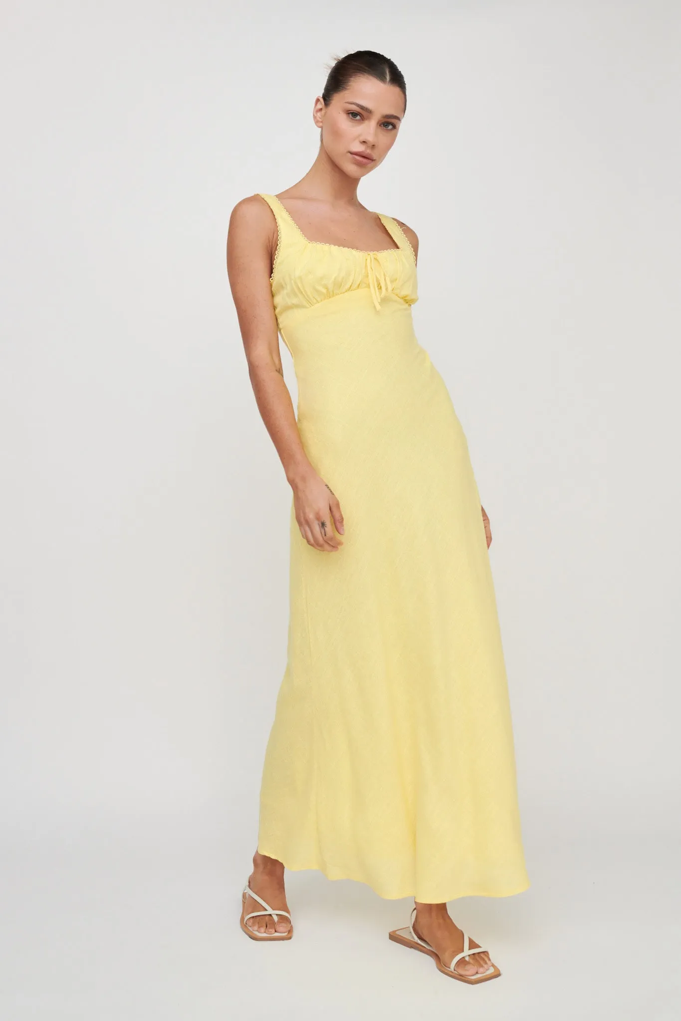 Carlee Gathered Bust Maxi Dress Yellow sold by Selfie Leslie product image thumbnail 3