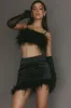 Showstopper Feather Trim Skirt Black sold by Selfie Leslie