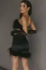 Showstopper Feather Trim Skirt Black sold by Selfie Leslie